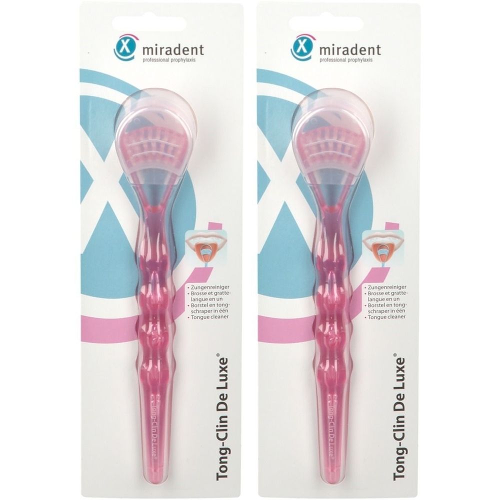 Miradent Gratte Langue Deluxe Rose
