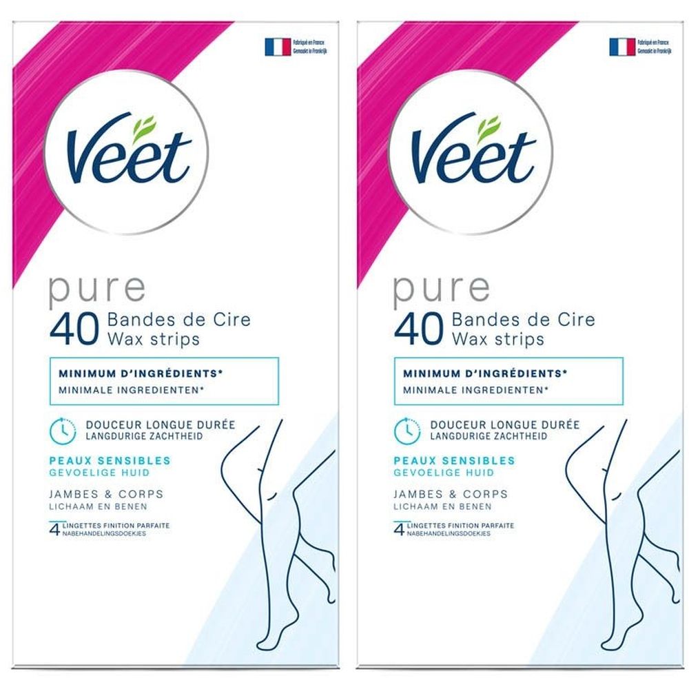 Veet Pure Wax Strips Lichaam en Benen Gevoelige Huid