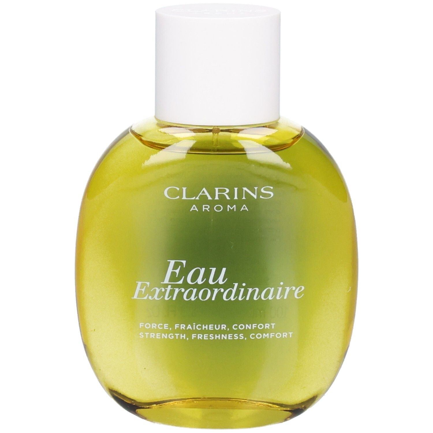 Clarins Eau Extraordinaire Aroma Flakon mit weißem Verschluss.