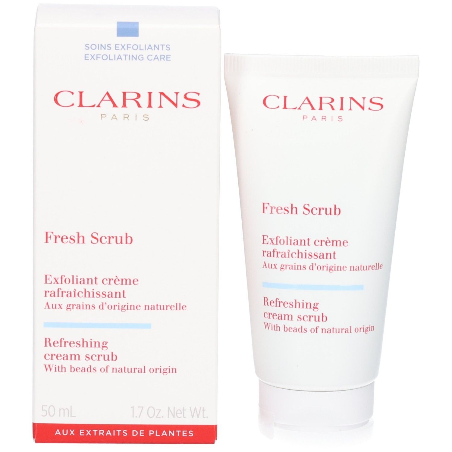 Clarins Fresh Scrub Tube und Verpackung: Erfrischendes Creme-Peeling.