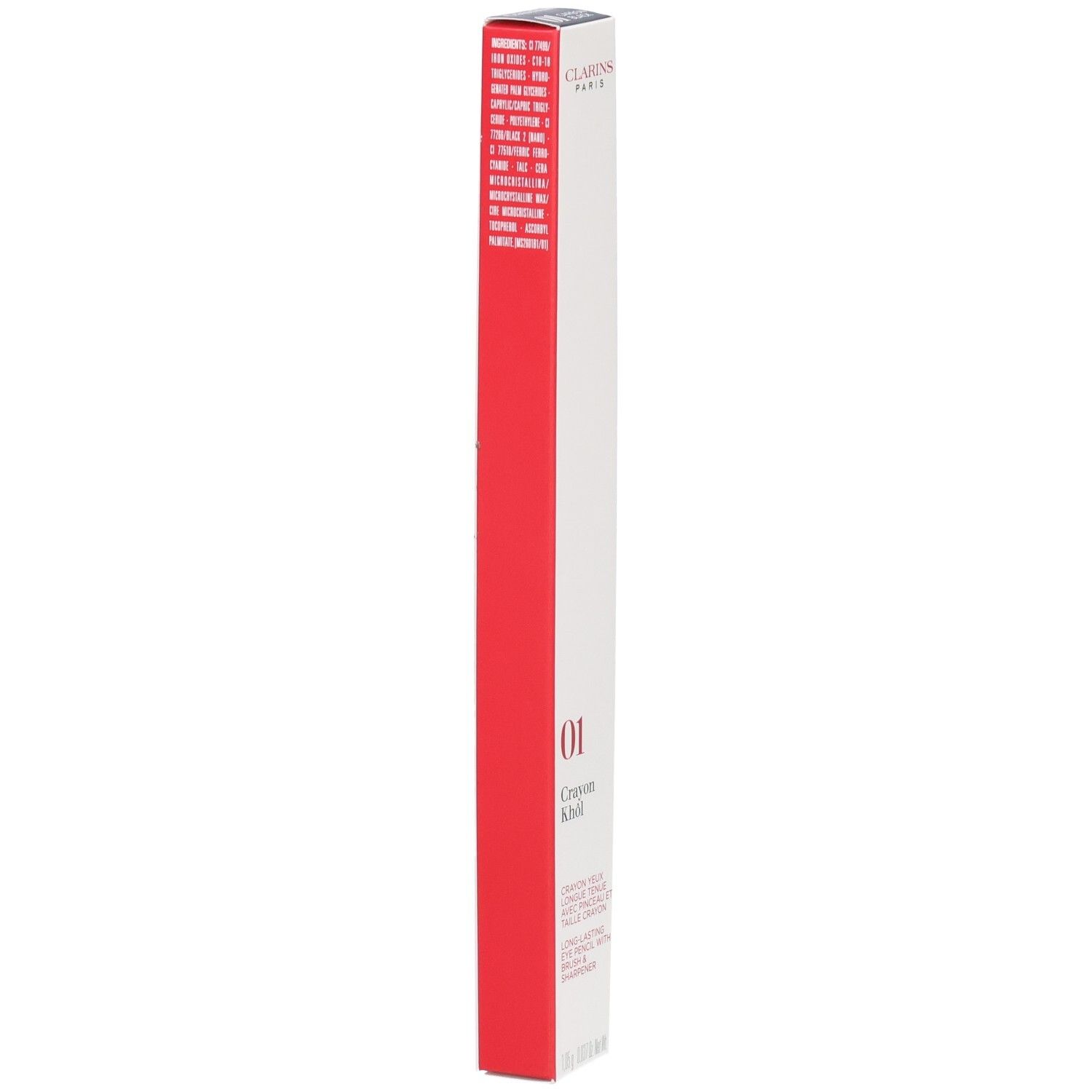 Clarins Crayon Khôl Eyeliner 01 Carbon Black, Seitenansicht der Verpackung.