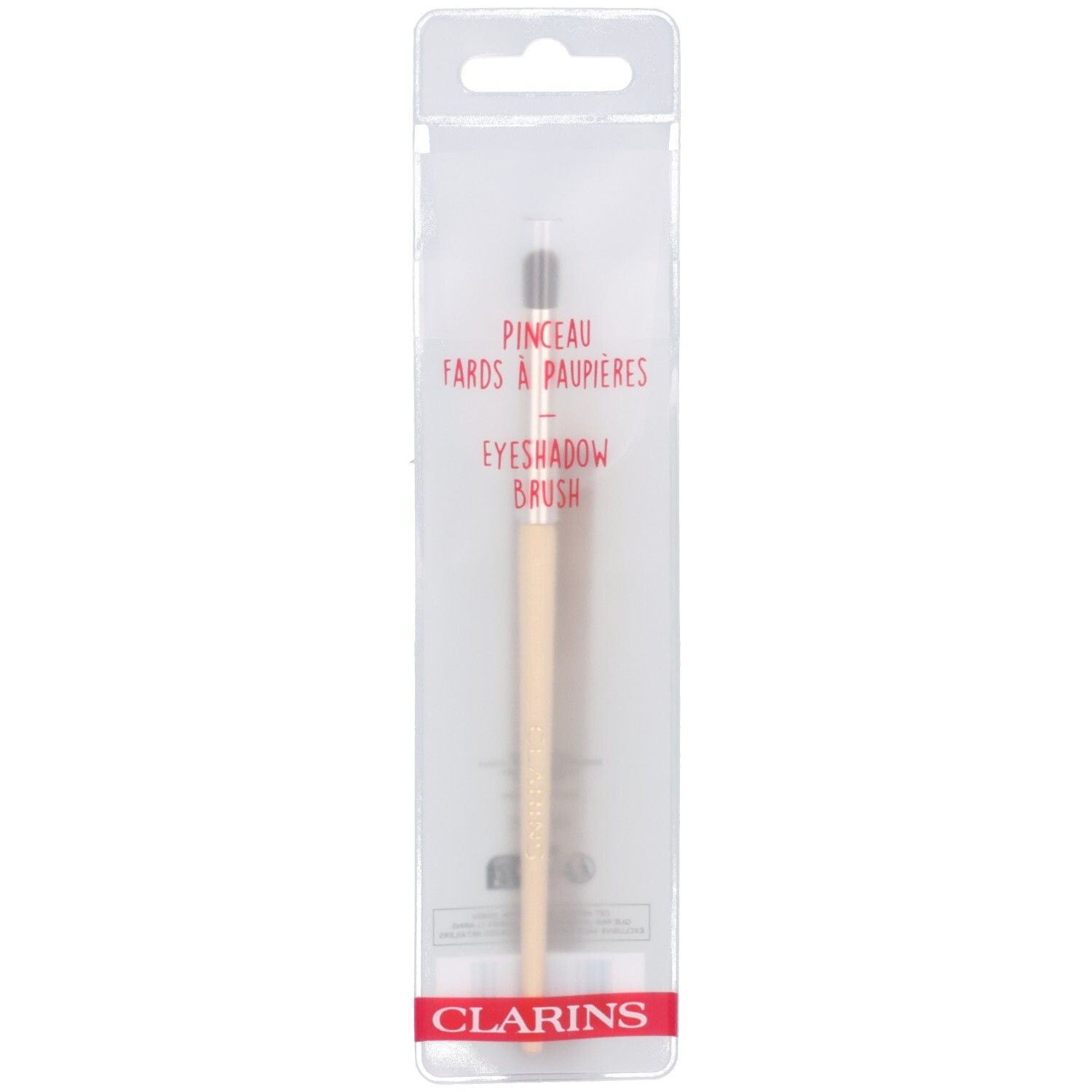 Clarins Lidschattenpinsel in transparenter Verpackung.