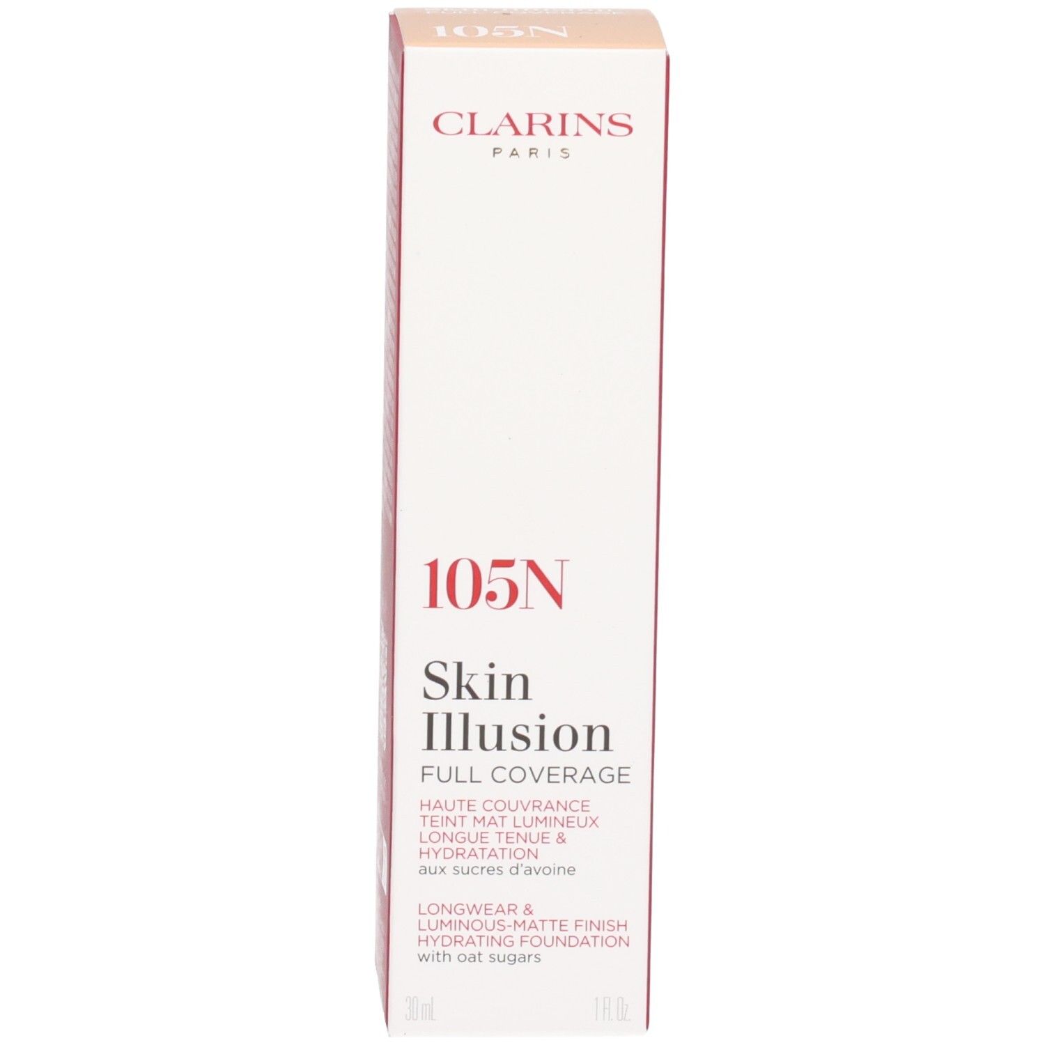 Clarins Skin Illusion Full Coverage Foundation Umverpackung, Farbton 105N.