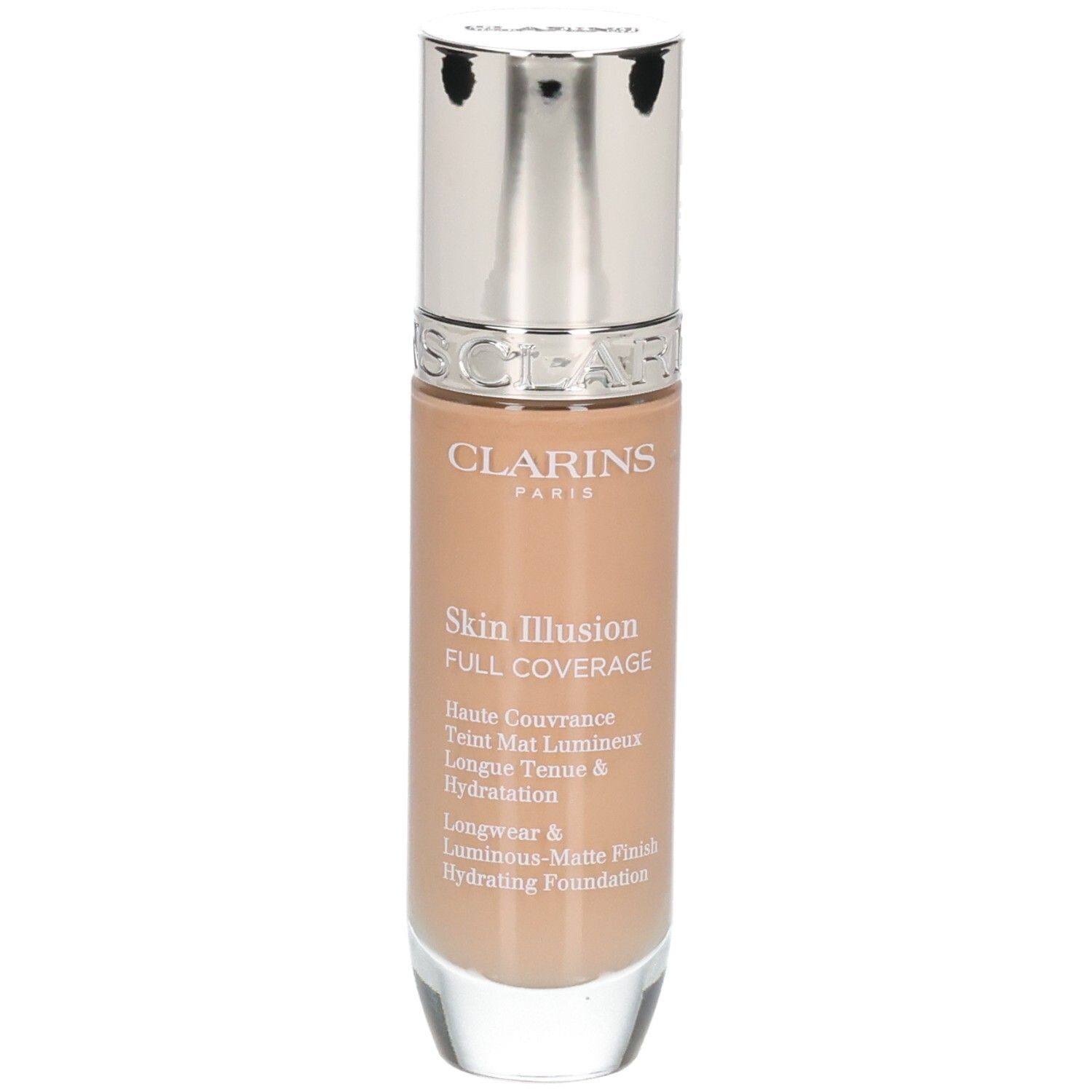 Clarins Skin Illusion Full Coverage Foundation in Flasche, Farbton 112C.
