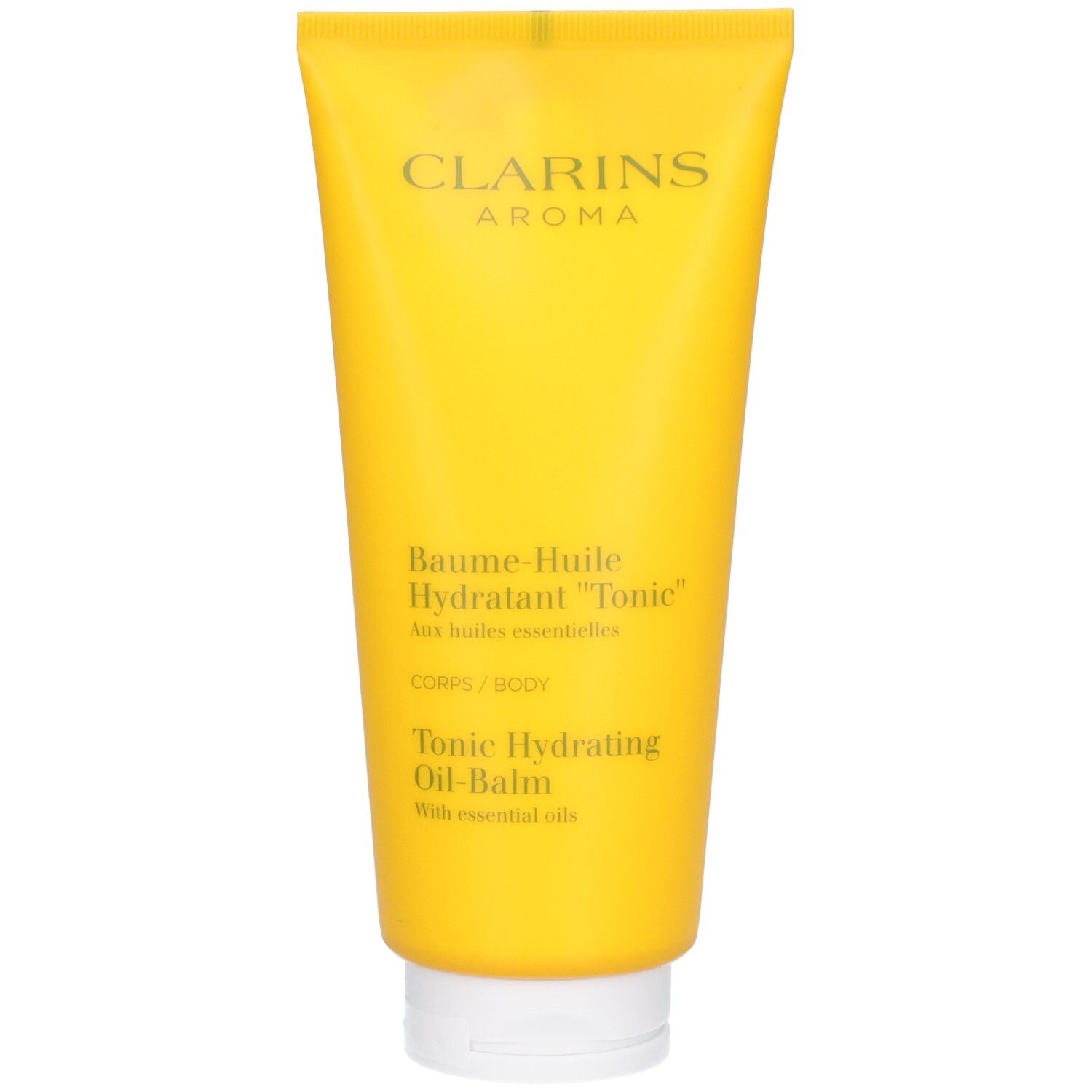 Clarins Tonic Hydrating Oil-Balm Tube mit Aufdruck.