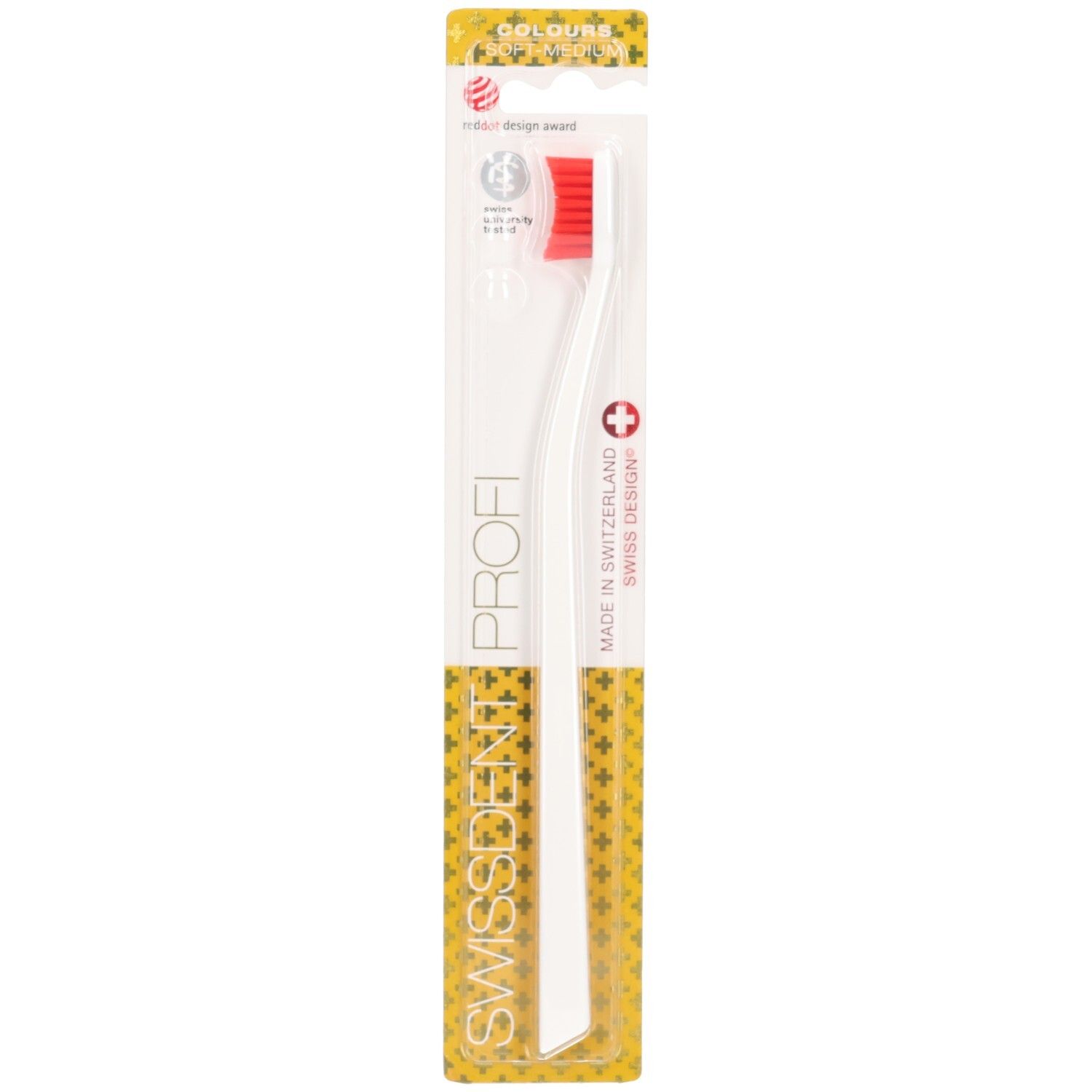Swissdent Colours Classic white/red 1st 1 St Zahnbürste