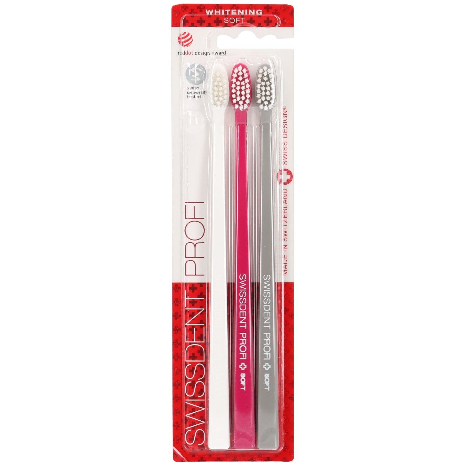 SWISS DENT Swissdent Profi Whitening Trio Brosses &agrave; dents souples 3 pcs