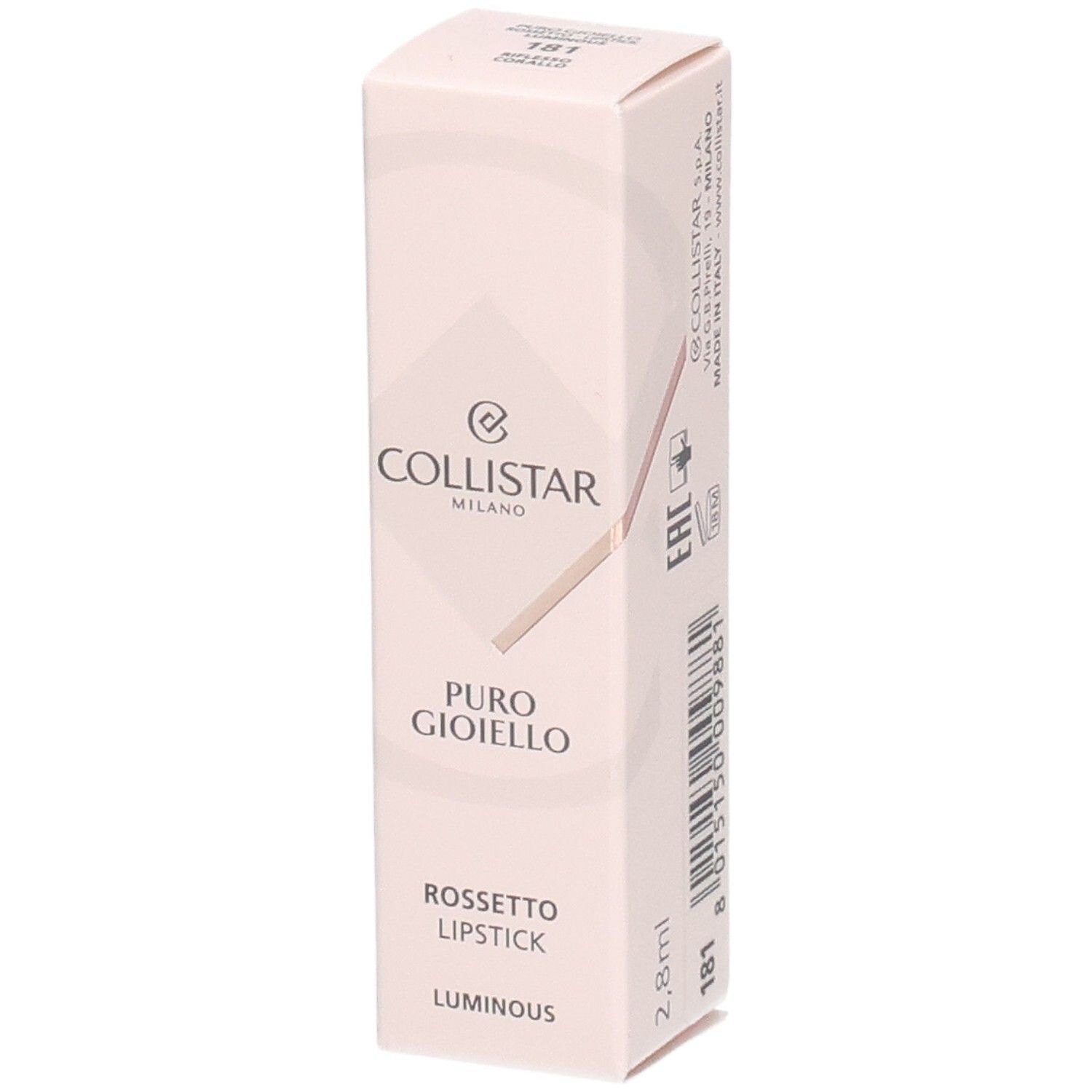 Collistar Puro Gioiello Lipstick Luminous 181 - Riflesso Corallo 2,8ml 2,8 ml Stifte