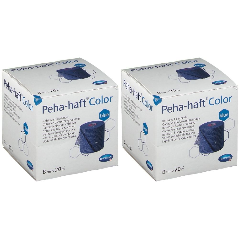 Drie pakken Peha-haft, 8cm x 20m, wit gaasverband.