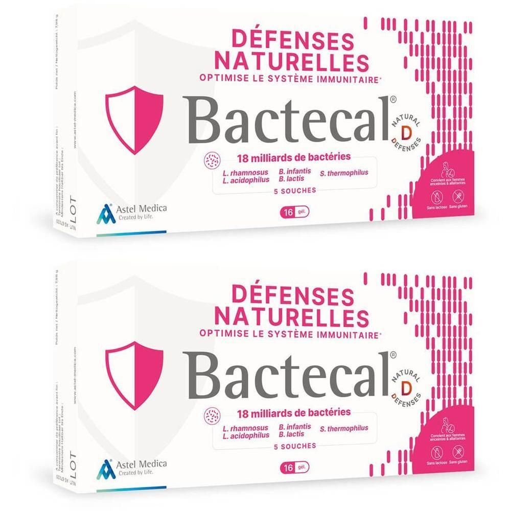 Deux boîtes de Bactecal D pour les défenses naturelles et le système immunitaire.