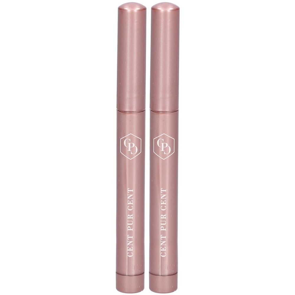 Twee roze sticks met doppen. Opschrift: CENT PUR CENT. Logo: CPD.