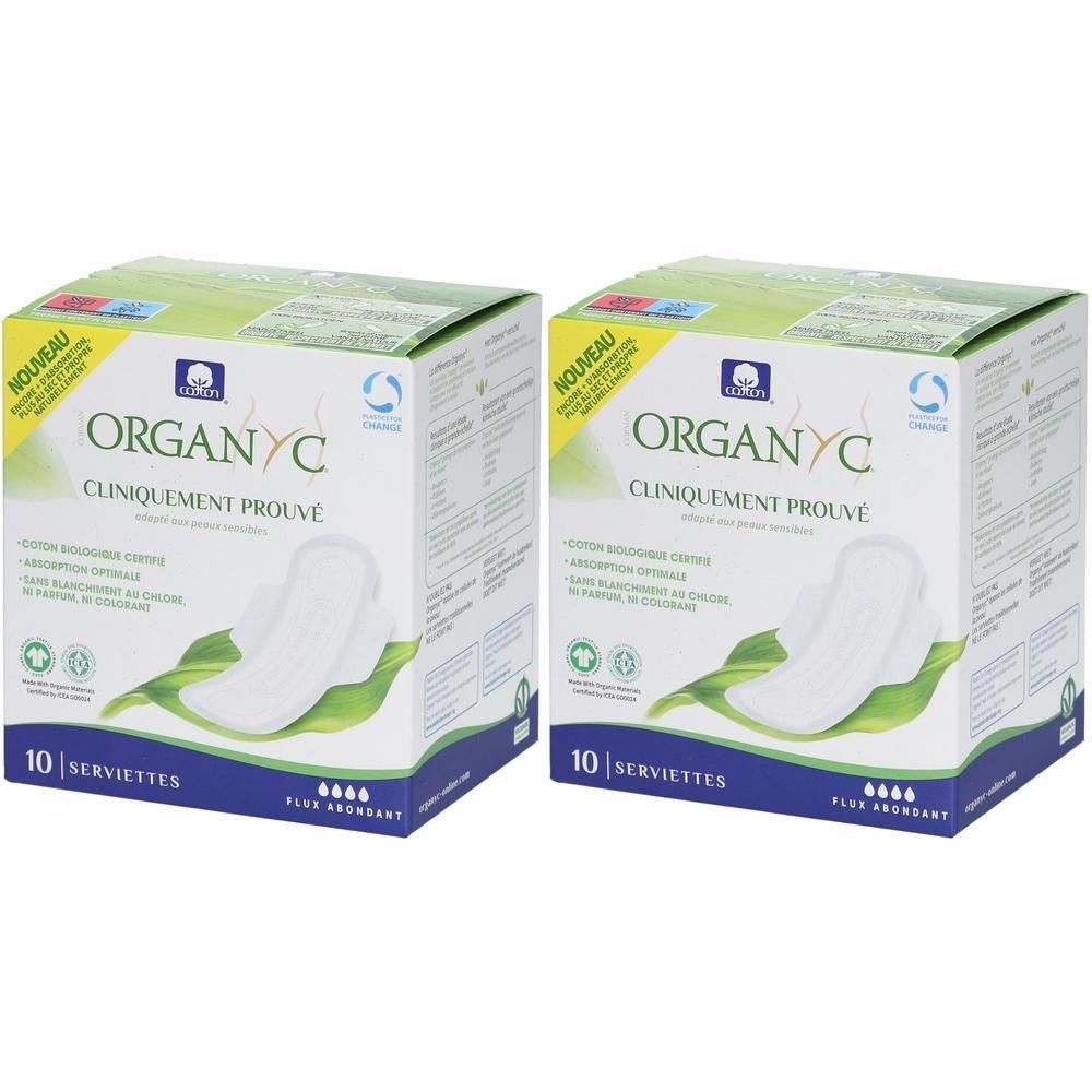 Organyc® Serviettes Flux Abondant 10 pansement(s)