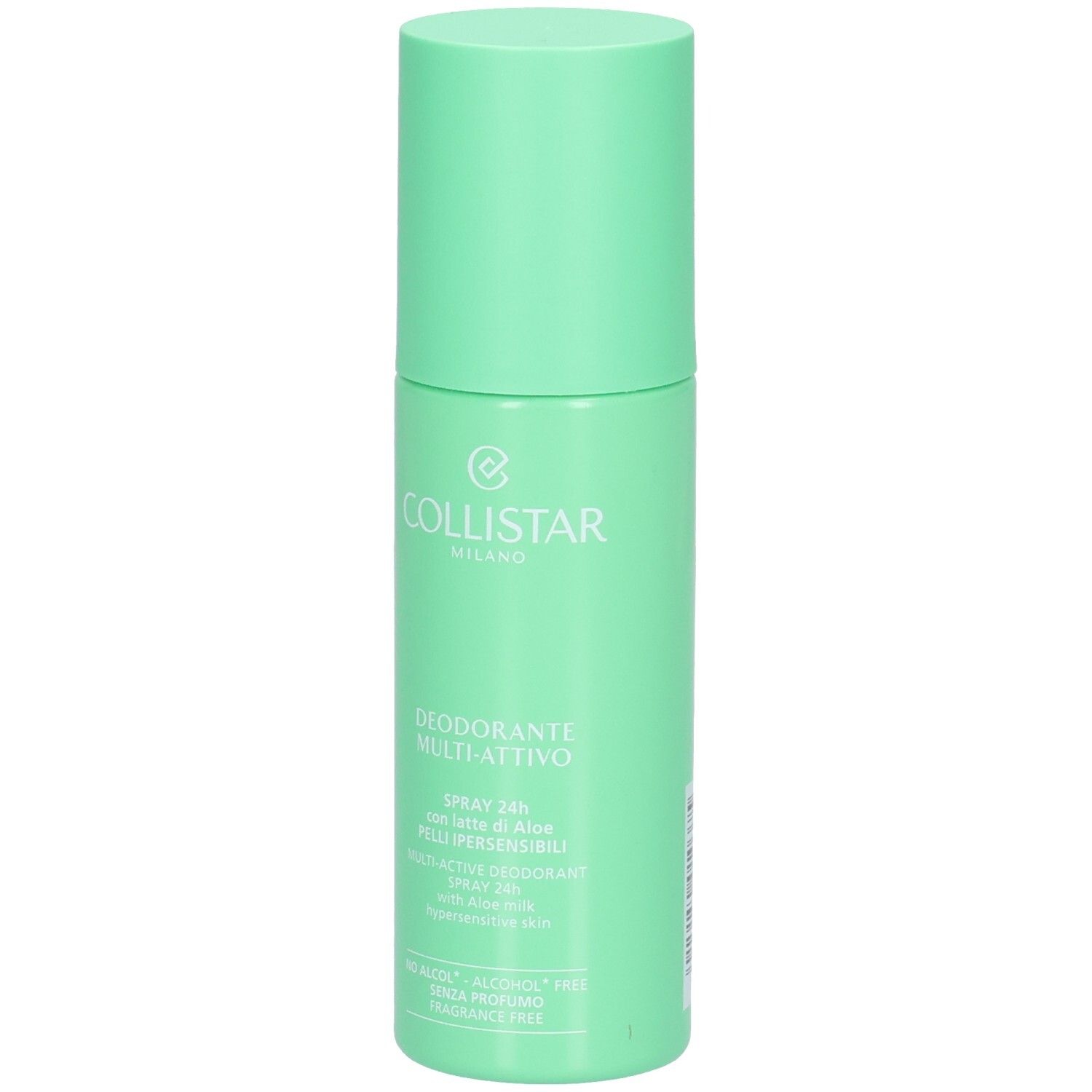 Collistar Multi-Active Deodorant Spray 24H, 100ml, für empfindliche Haut, mit Aloe Milk, ohne Alkohol.