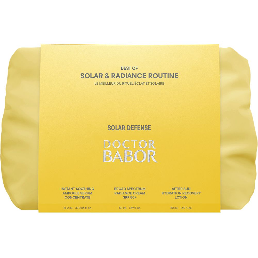 DOCTOR BABOR Solar Defense Set mit Ampullen, Creme und Lotion.