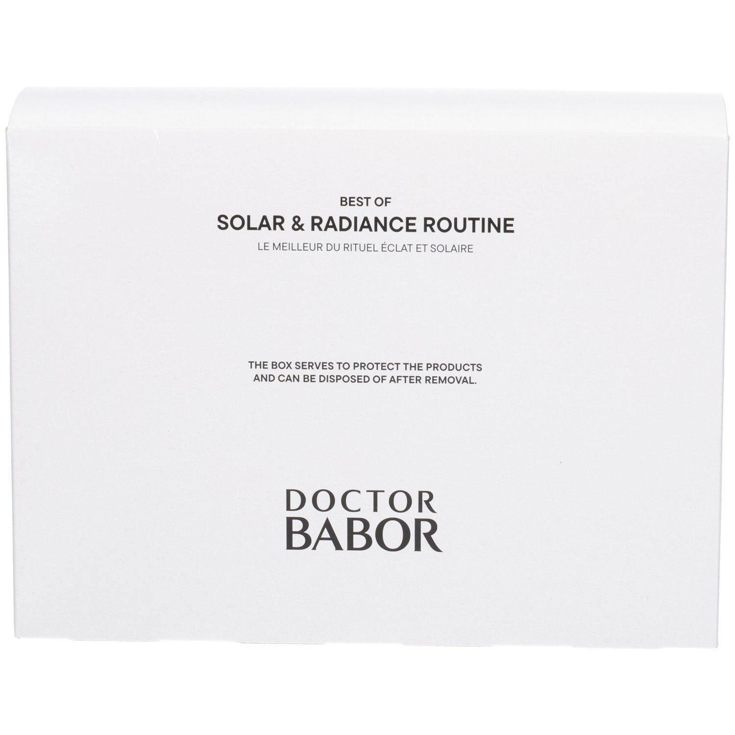 Babor Kosmetikbox mit Produktinformationen und Logo.