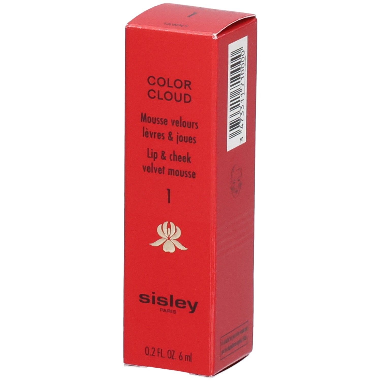 Sisley Color Cloud Lippen- und Wangenmousse, Farbton 1, rote Verpackung.