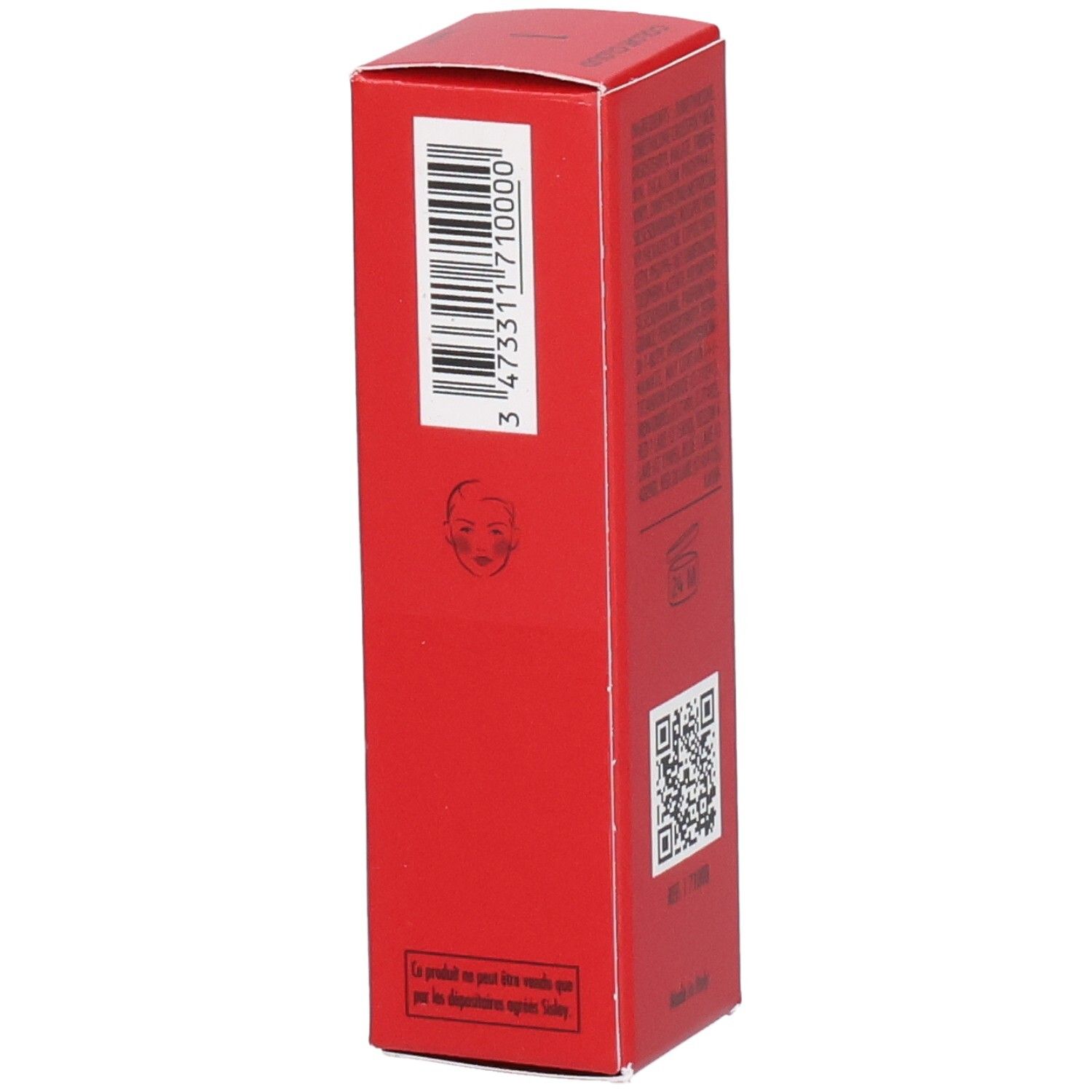 Sisley Color Cloud Lippen- und Wangenmousse, rote Verpackung mit Barcode und Gesichtssymbol.