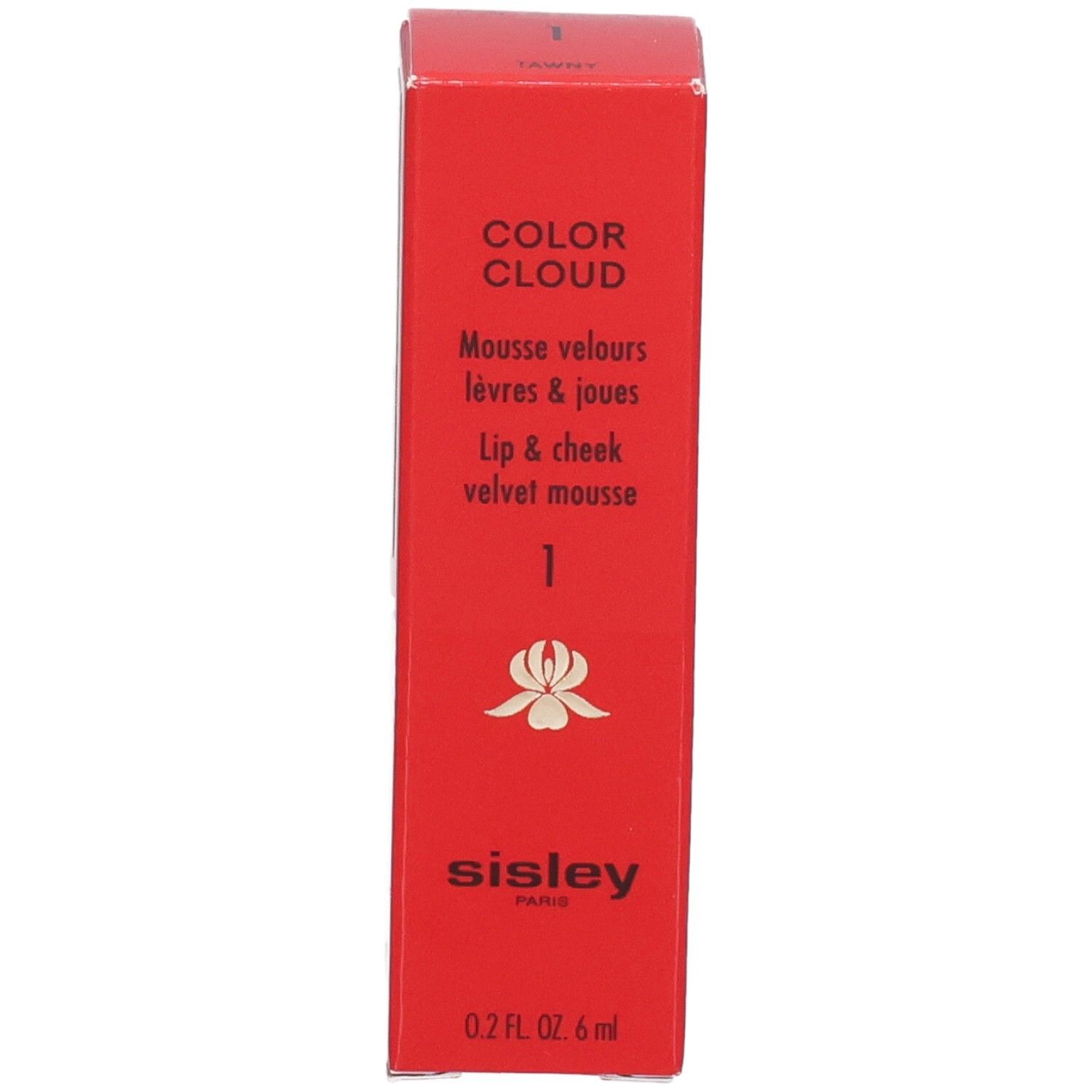 Sisley Color Cloud Lippen- und Wangenmousse, Farbton 1, rote Verpackung.