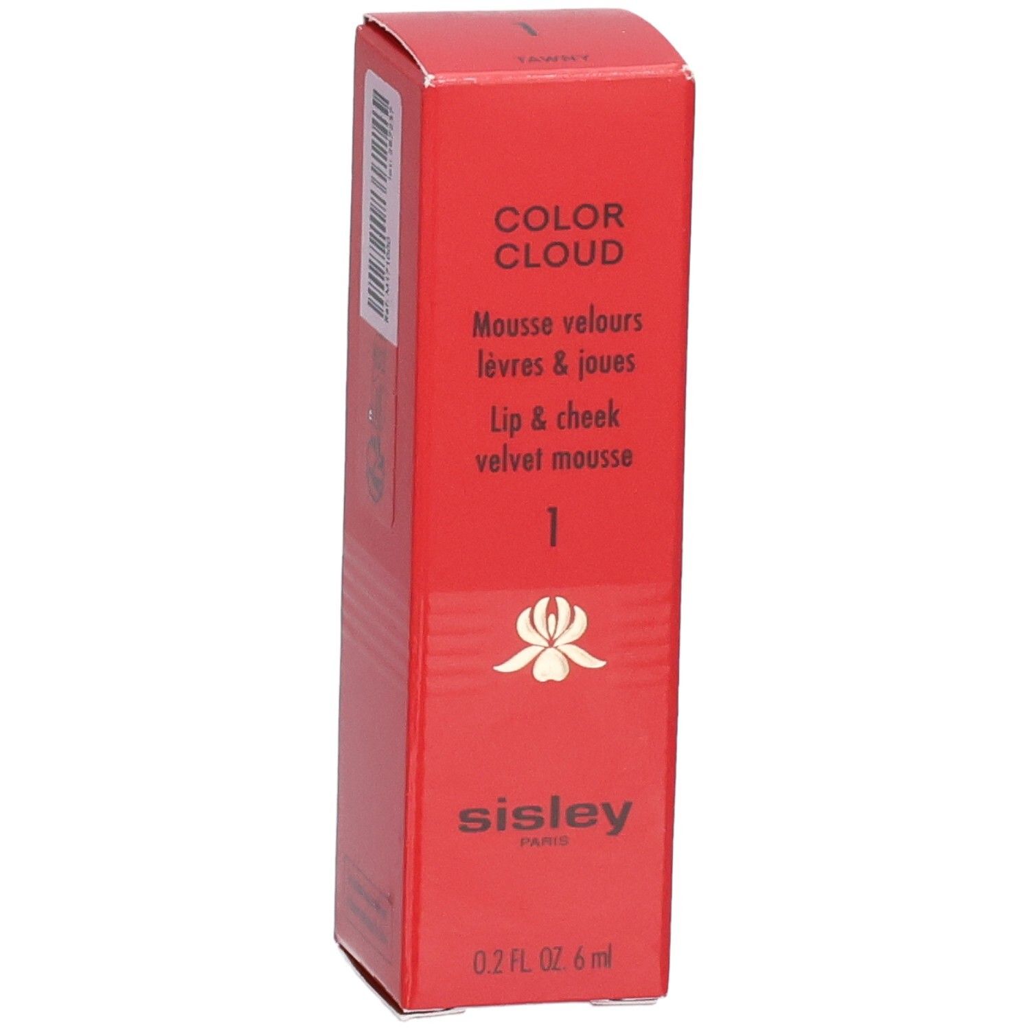 Sisley Color Cloud Lippen- und Wangenmousse, Farbton 1, rote Verpackung.