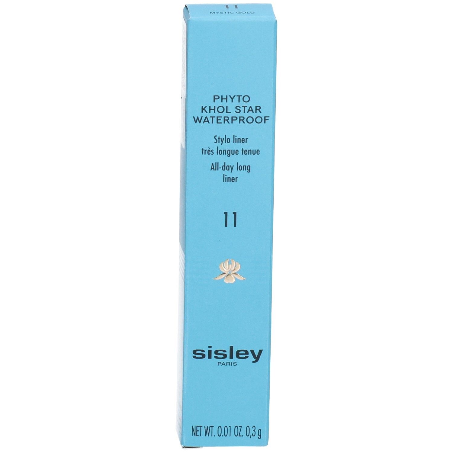 Sisley Phyto Khol Star Waterproof Eyeliner, Farbe 11 Mystic Gold, in blauer Verpackung.
