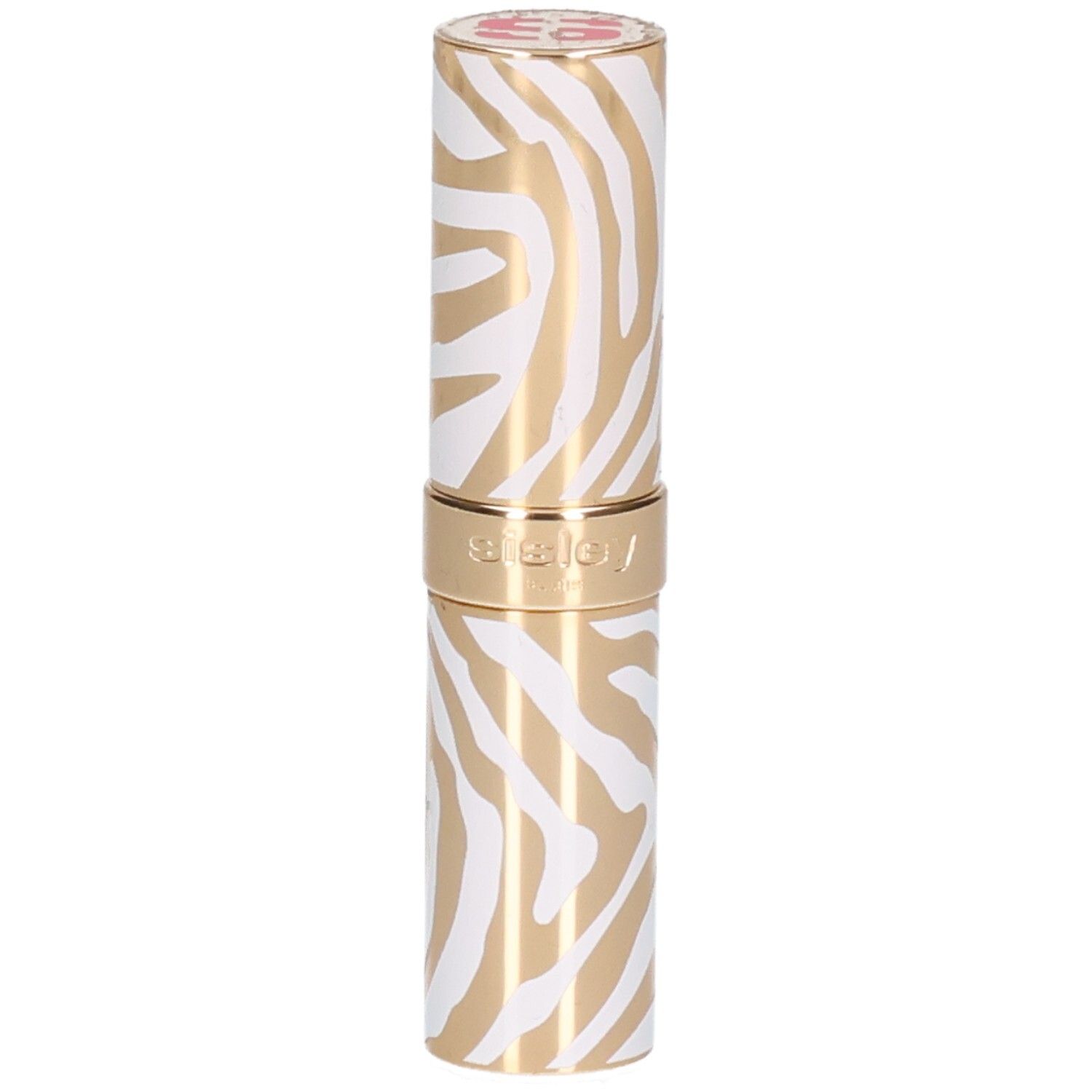 Sisley Phyto Rouge Shine Lippenstift in gold-weißem Zebra-Muster.