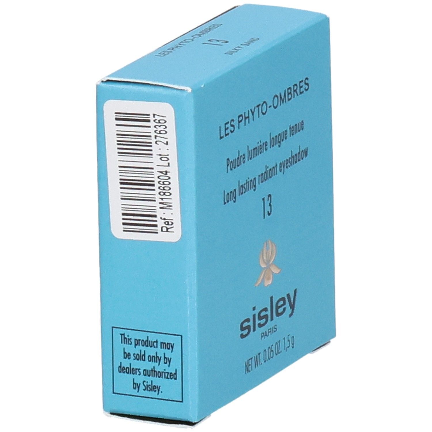 Sisley Les Phyto-Ombres Lidschattenkarton, Rückseite mit Barcode und Händlerinformationen.
