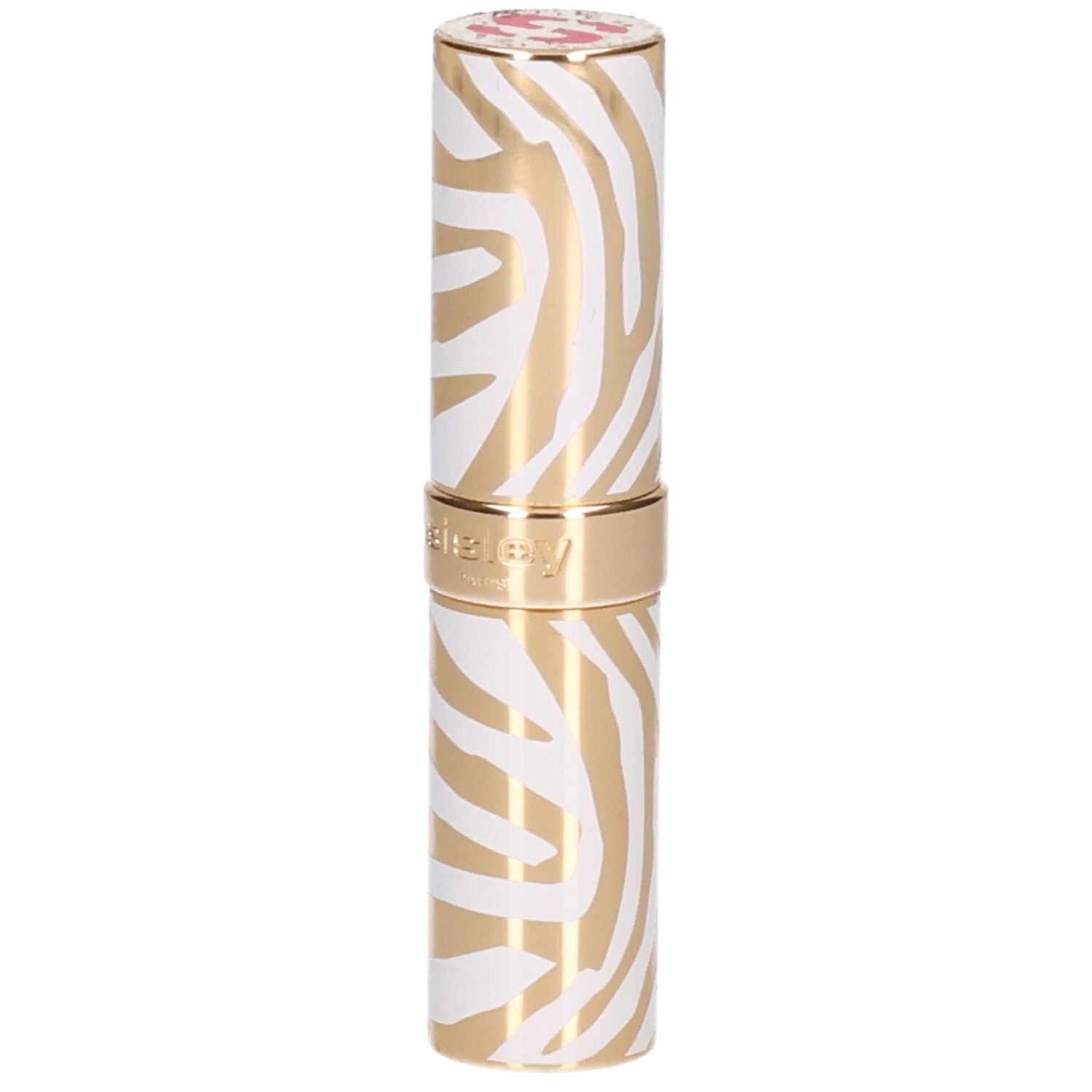 Sisley Phyto Rouge Shine Lippenstift in gold-weißem Zebra-Muster.