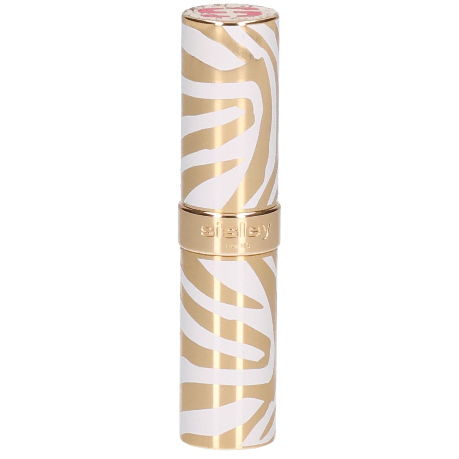 Sisley Phyto Rouge Shine Lippenstift in gold-weißem Zebra-Muster.
