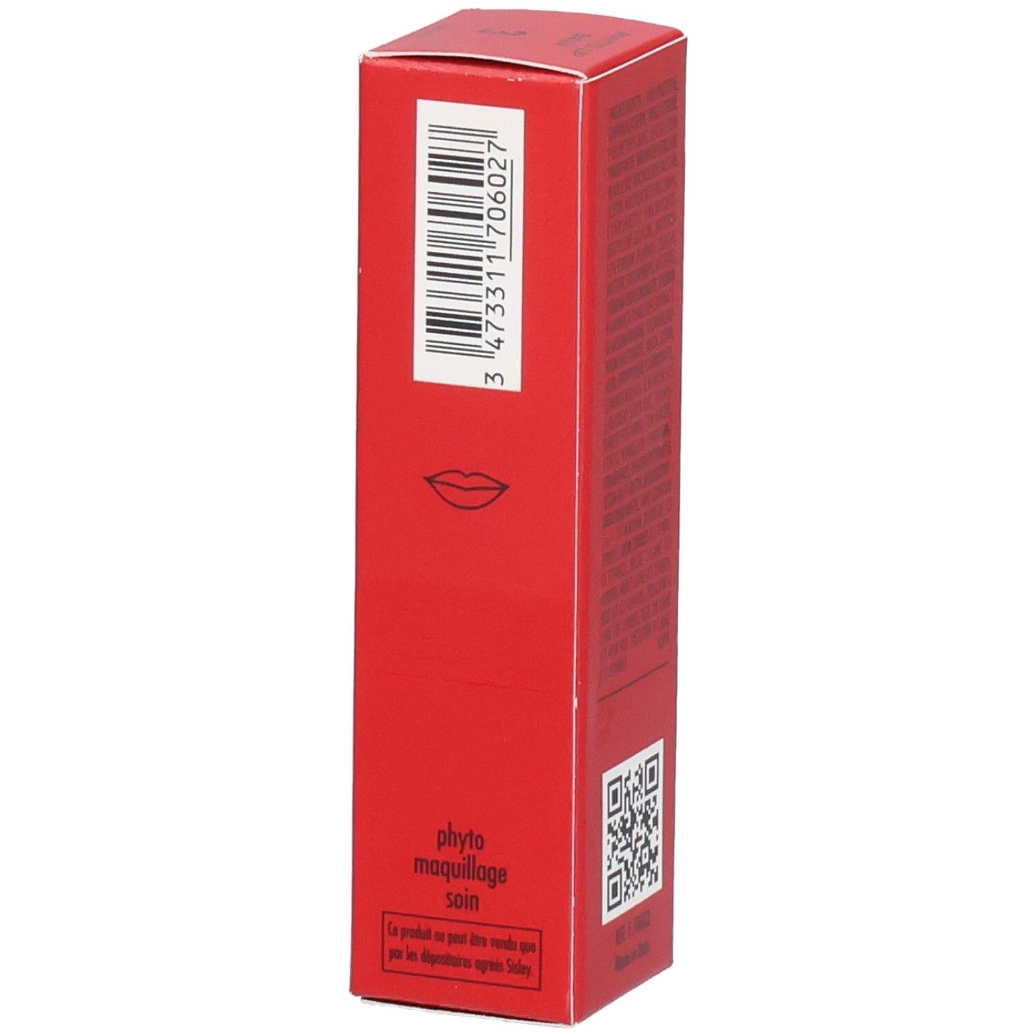 Rote Faltschachtel für SIS PHYTO LIP BALM, mit Produktnamen und Lippen-Symbol.