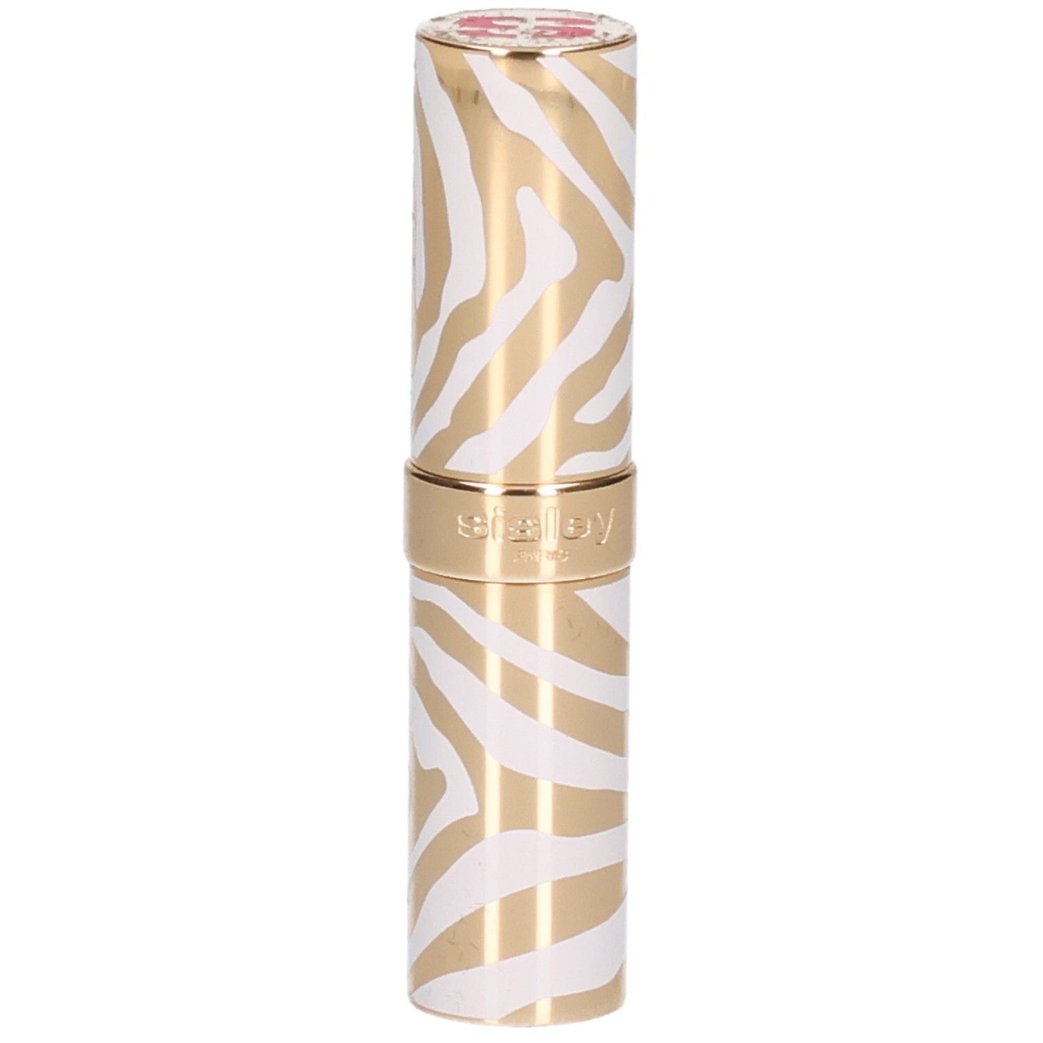 Sisley Phyto Rouge Shine Lippenstift in gold-weißem Zebra-Muster.