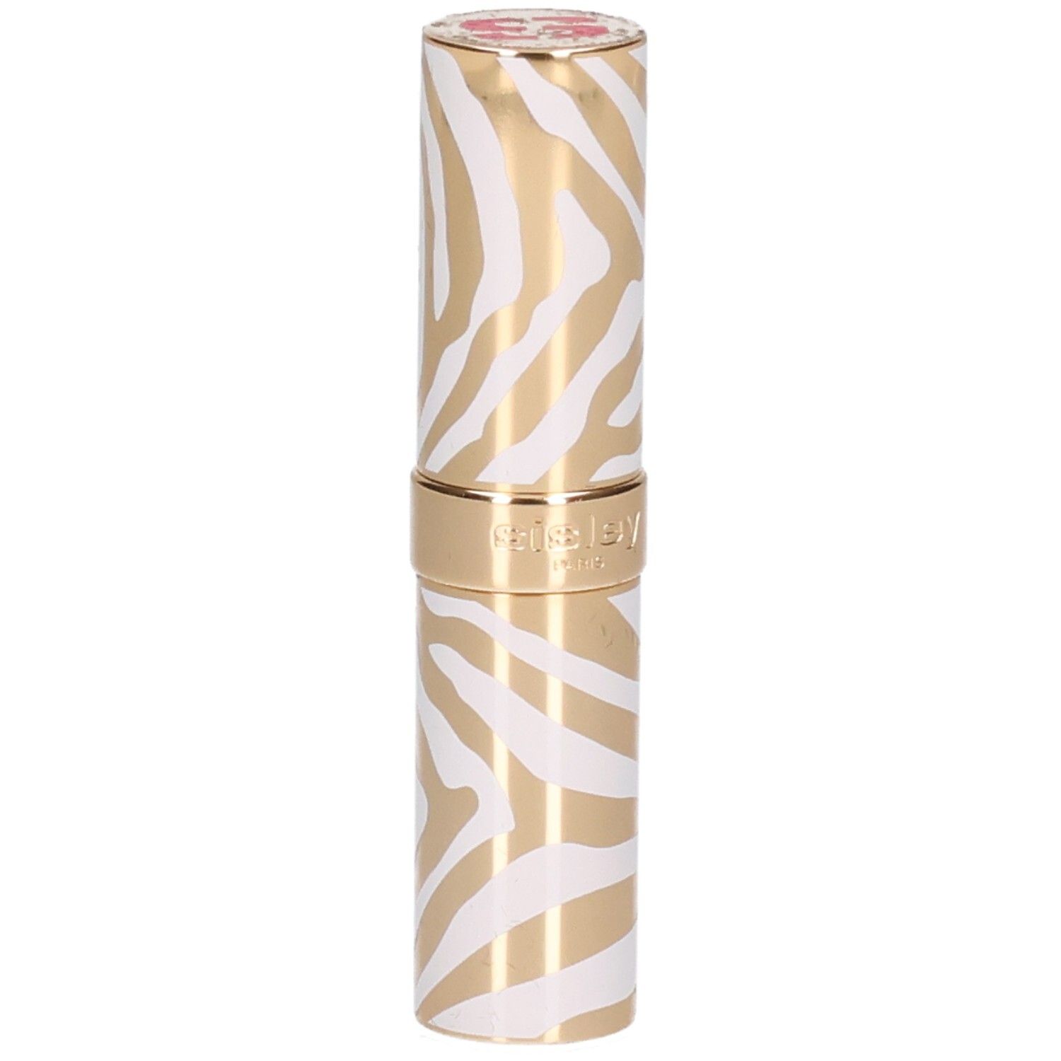 Sisley Phyto Rouge Shine Lippenstift in gold-weißem Zebra-Muster.