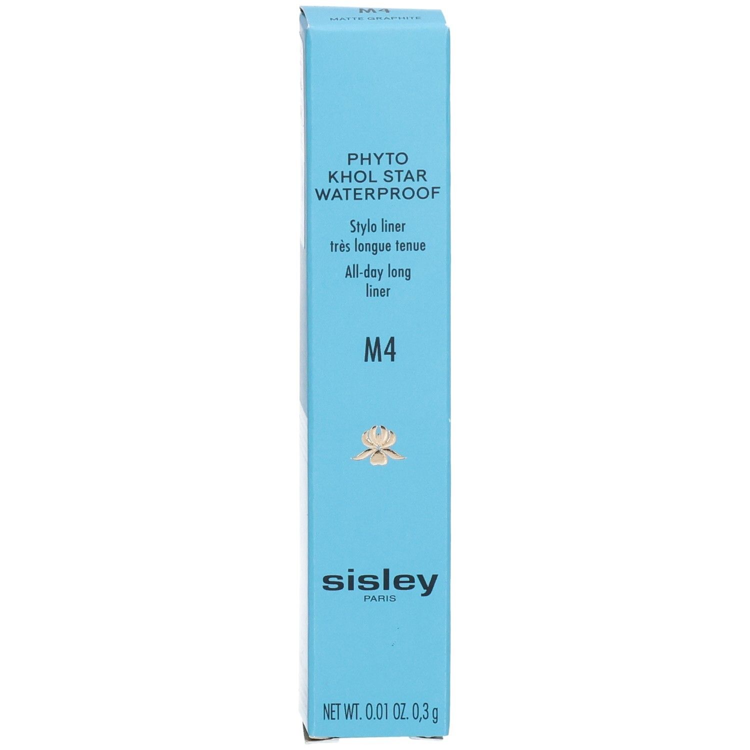 Sisley Phyto-Khol Star Waterproof Eyeliner M4 in blauer Faltschachtel, Vorderseite.