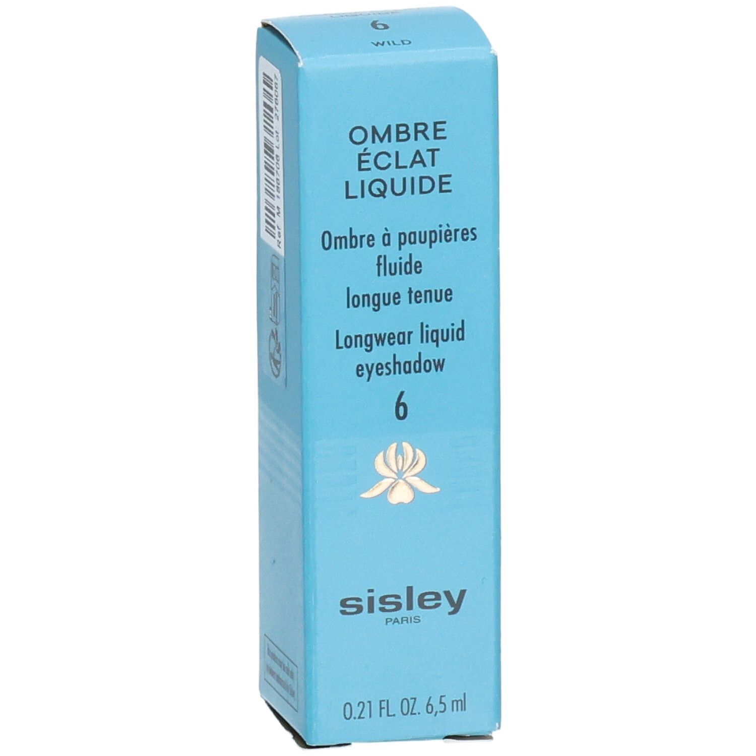 Sisley Ombre Eclat Liquide Lidschatten-Verpackung, Vorderseite mit Produktnamen und Farbnummer 6.