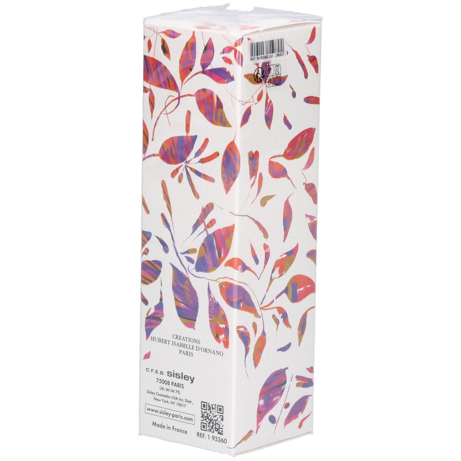 Sisley L'Eau Rêvée d'Aria Eau de Toilette Kartonverpackung mit Blattmuster und Herstellerinformationen.