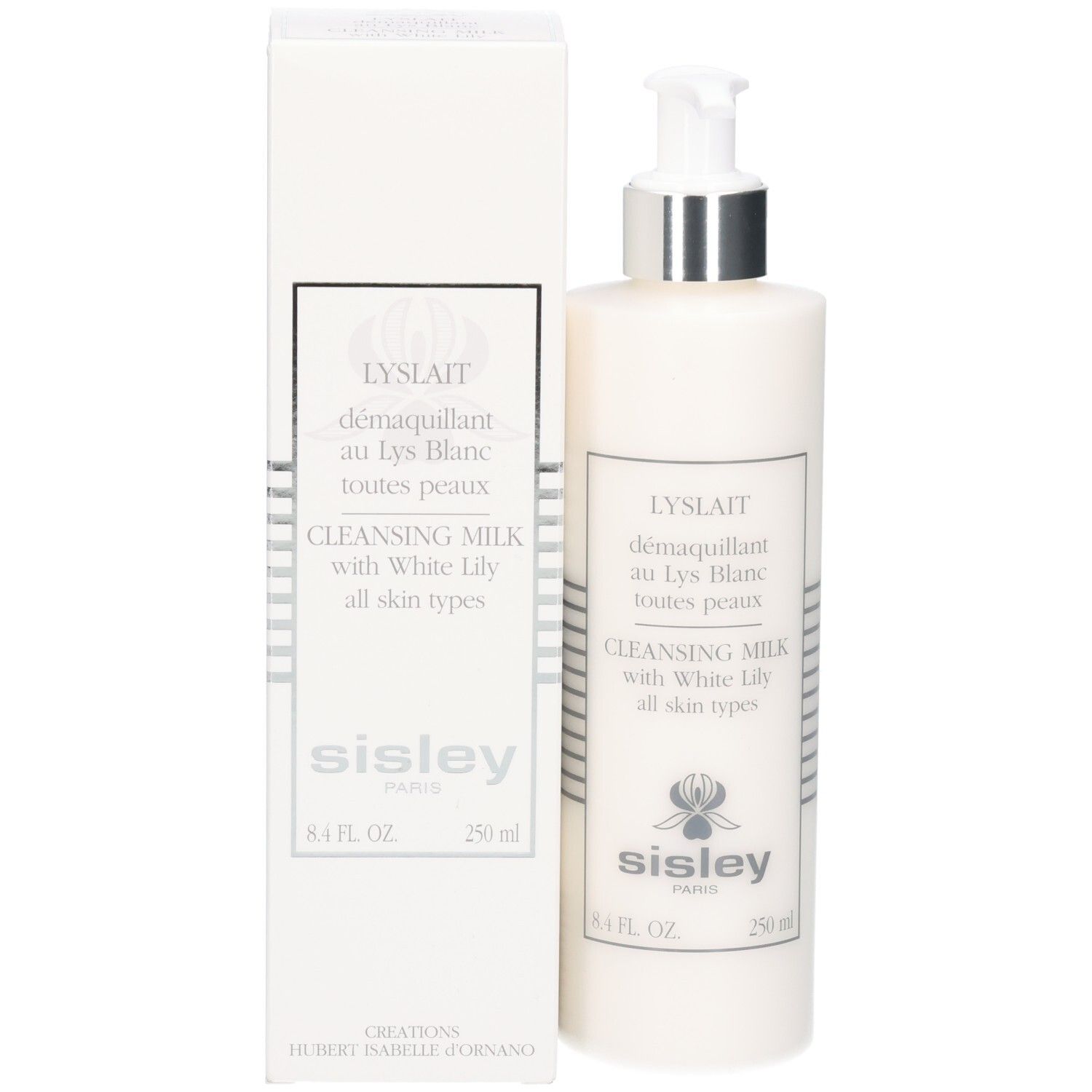 Sisley Lyslait Reinigungsmilch Flasche und Kartonverpackung, 250 ml.
