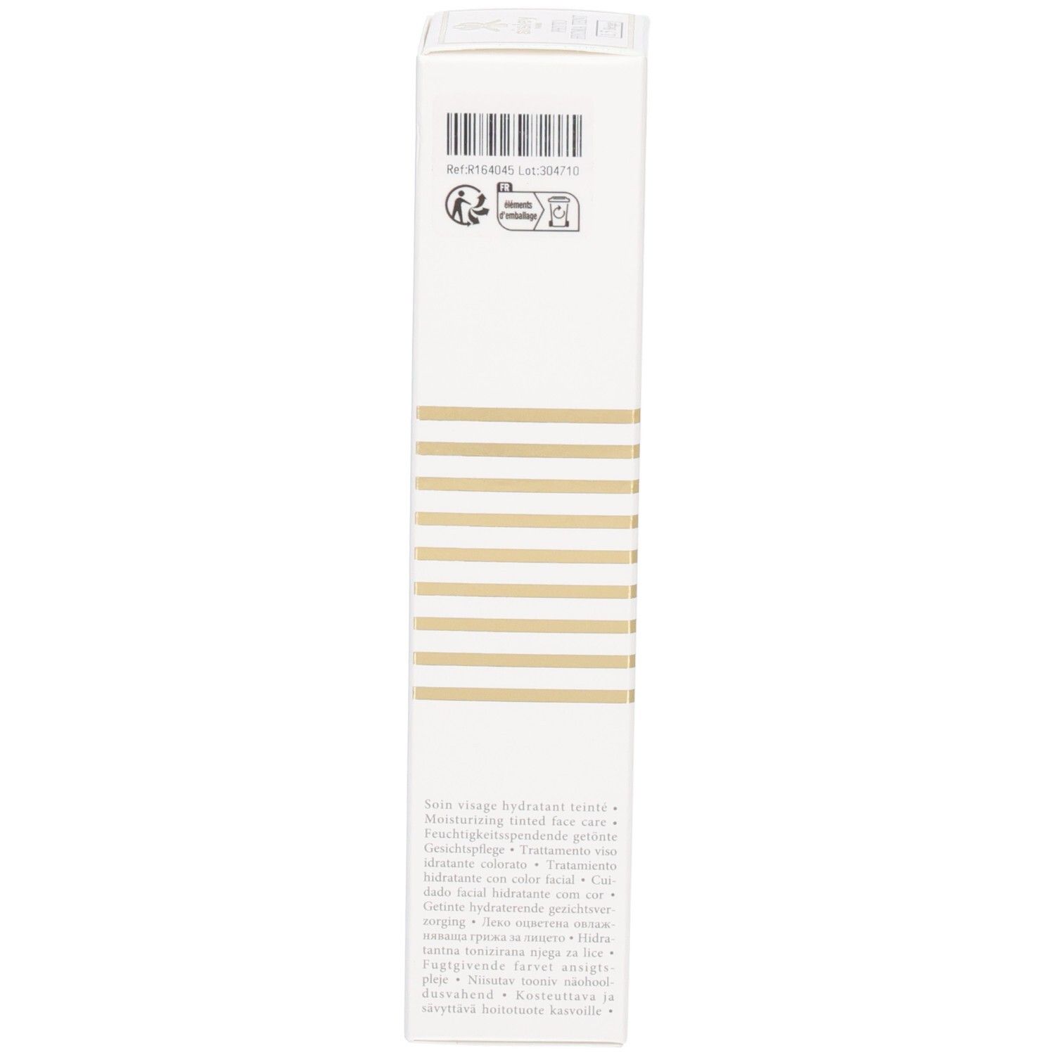 Sisley Phyto-Hydra Teint, Seitenansicht der Verpackung mit Produktinformationen.