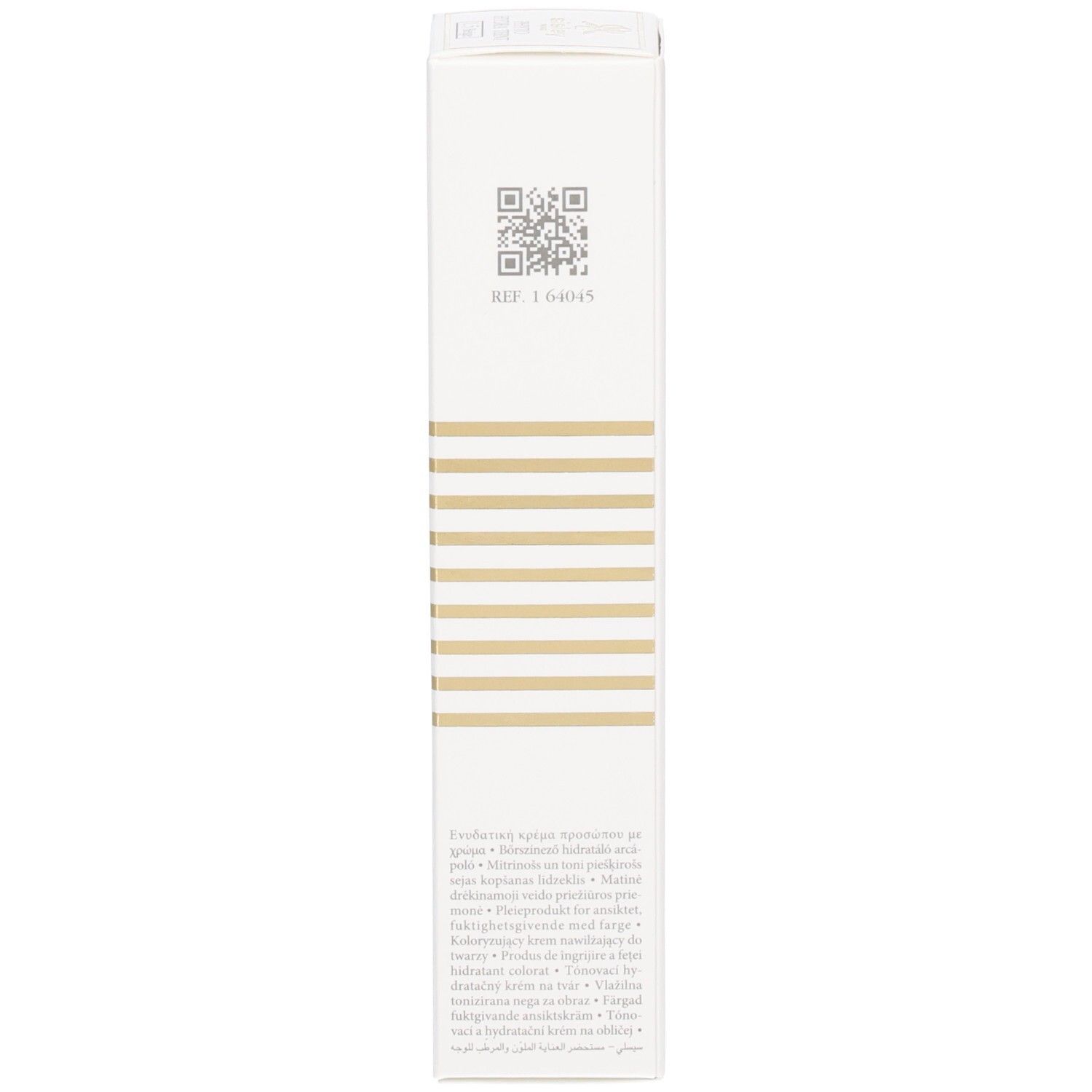 Sisley Phyto-Hydra Teint, Seitenansicht der Verpackung mit QR-Code und Referenznummer.