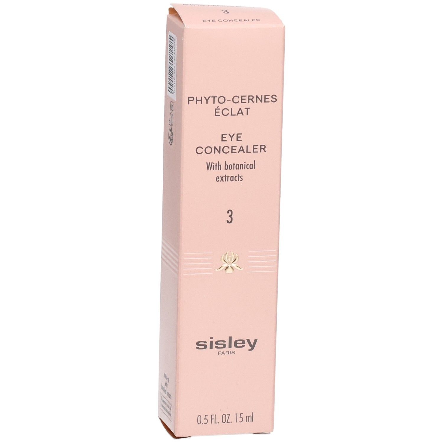 Sisley Phyto-Cernes Éclat Augen-Concealer, Farbe 3, Vorderseite der Verpackung mit Logo und Produktnamen.