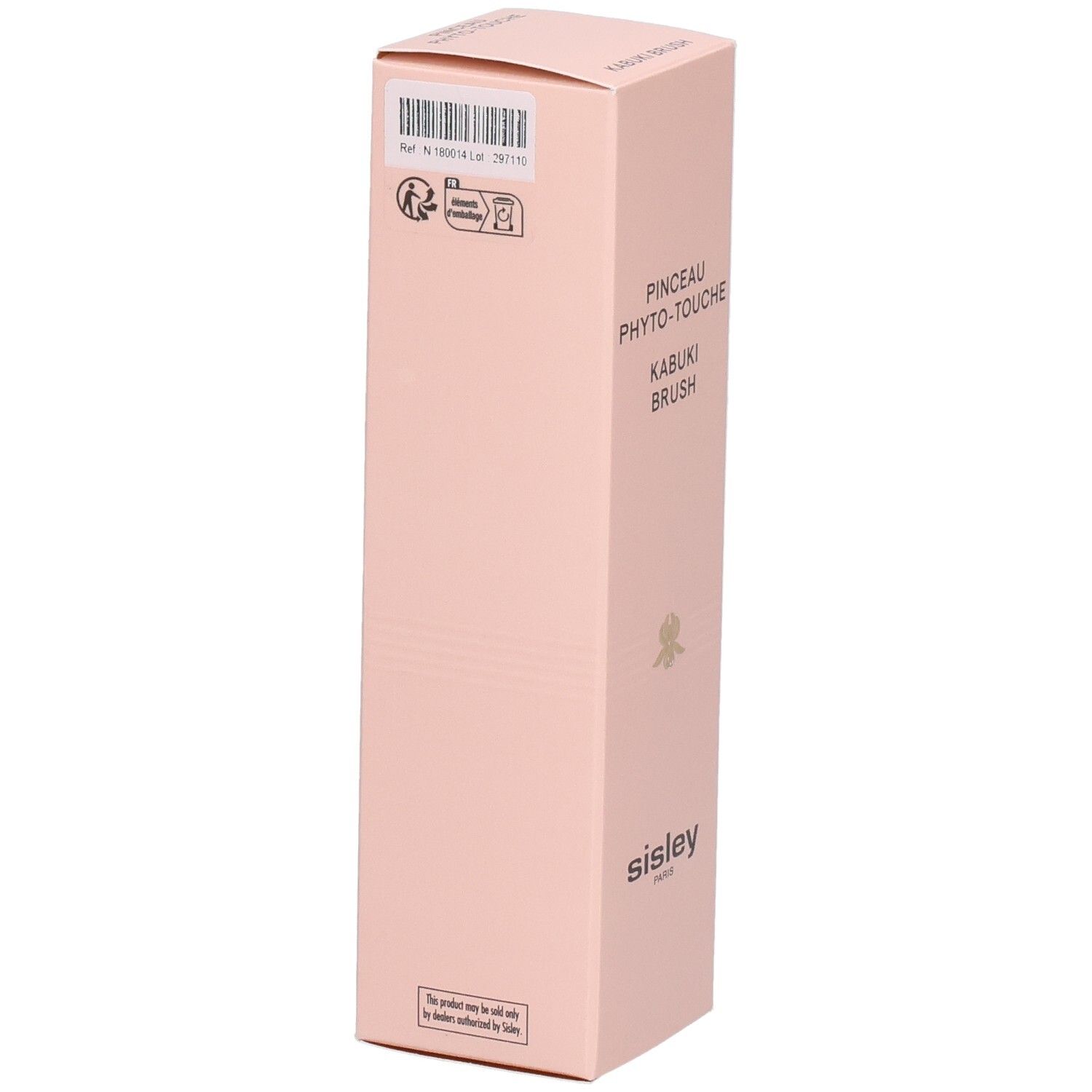 Sisley Pinceau Phyto-Touche Kabuki Brush Verpackung, rosa, mit Barcode.