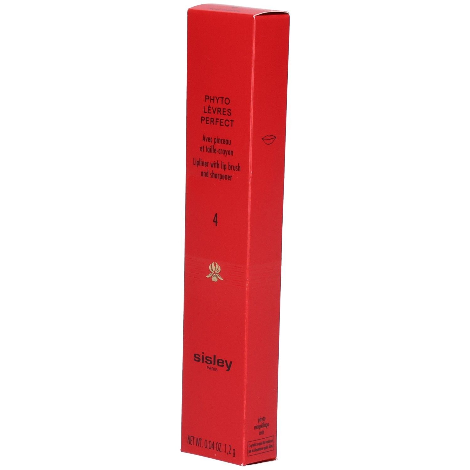 Sisley Phyto-Lèvres Perfect Lipliner in roter Verpackung mit Produktinformationen und Nummer 4.