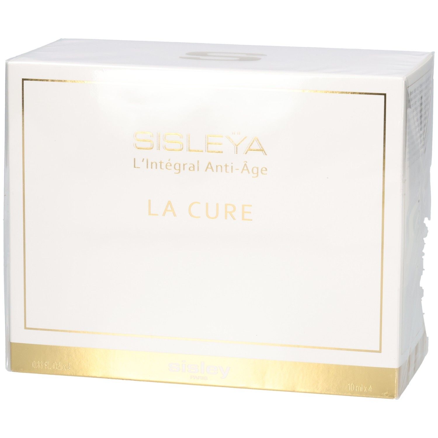 Sisley La Cure Anti-Aging Pflegebox, Vorderansicht mit goldener Banderole.