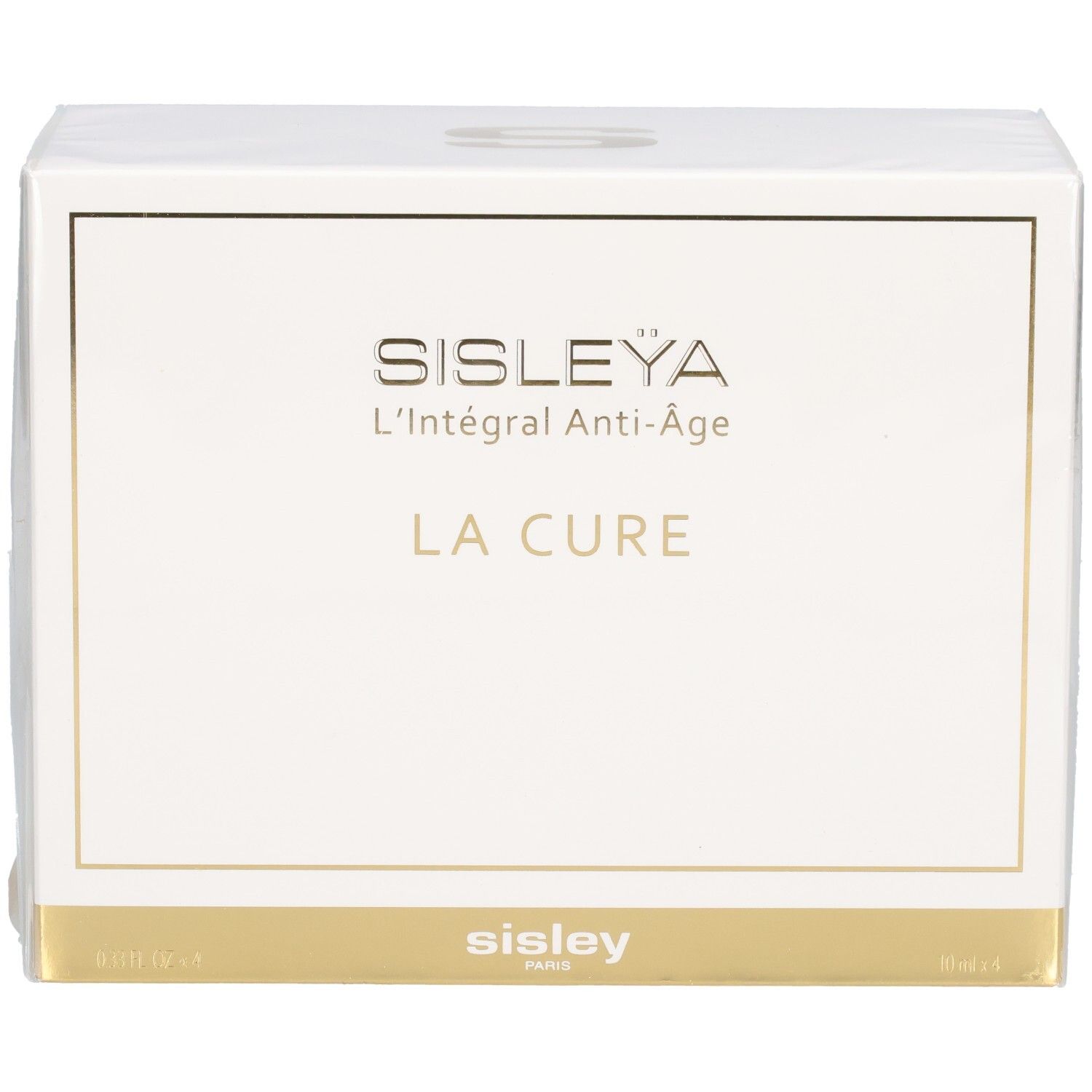 Sisley La Cure Anti-Aging Pflegebox, Vorderansicht mit goldener Banderole.