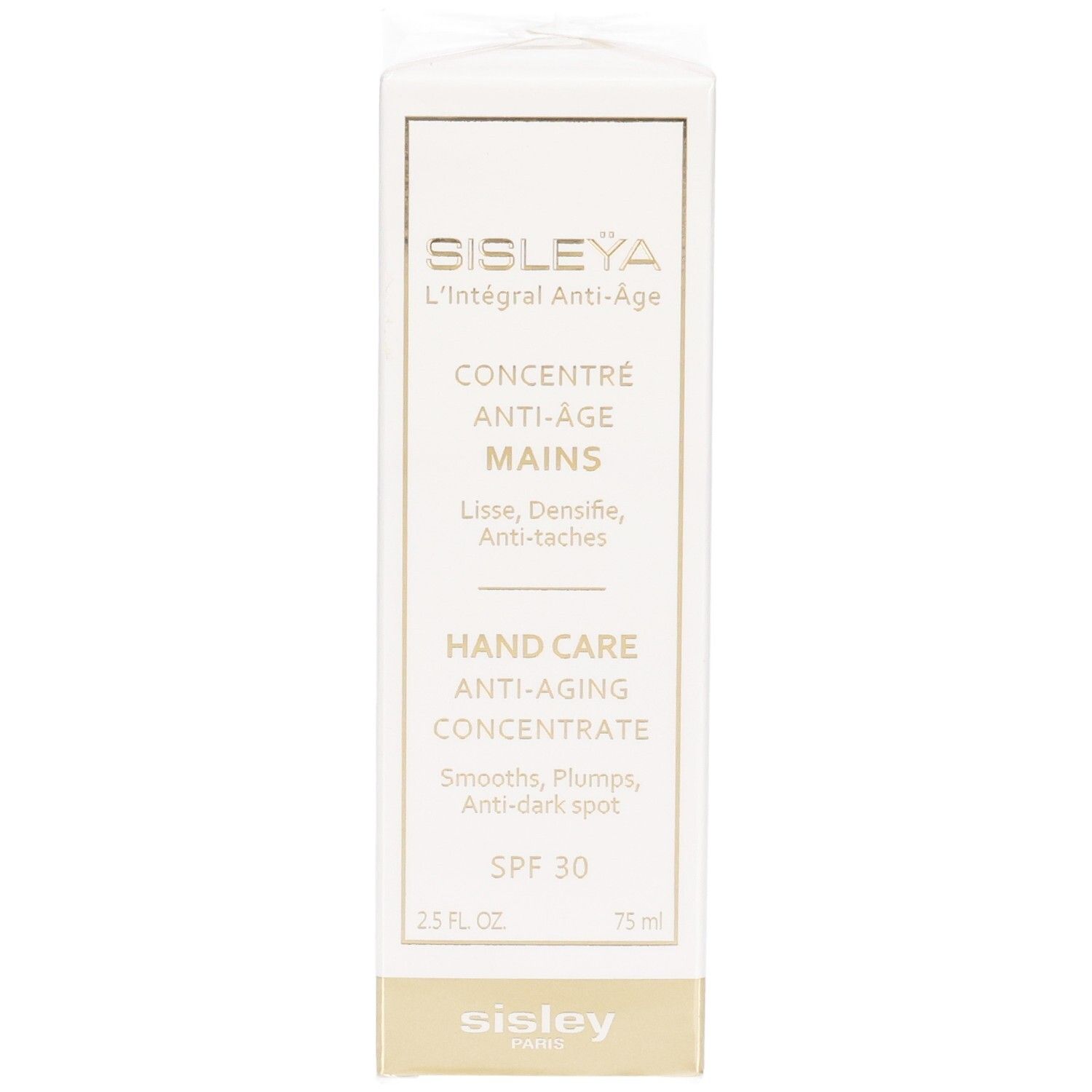 Sisley Sisleya L'Intégral Anti-Âge Handcreme-Konzentrat, SPF 30, Vorderseite mit Produktinformationen.