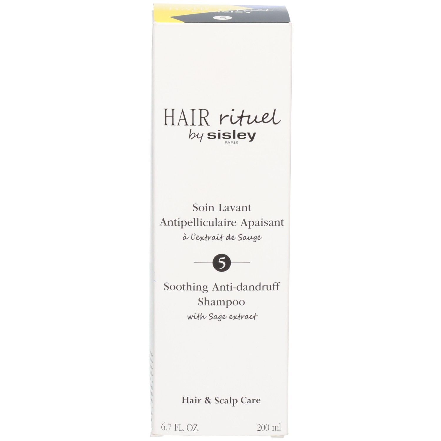 Verpackung von Hair Rituel by Sisley beruhigendem Anti-Schuppen-Shampoo.