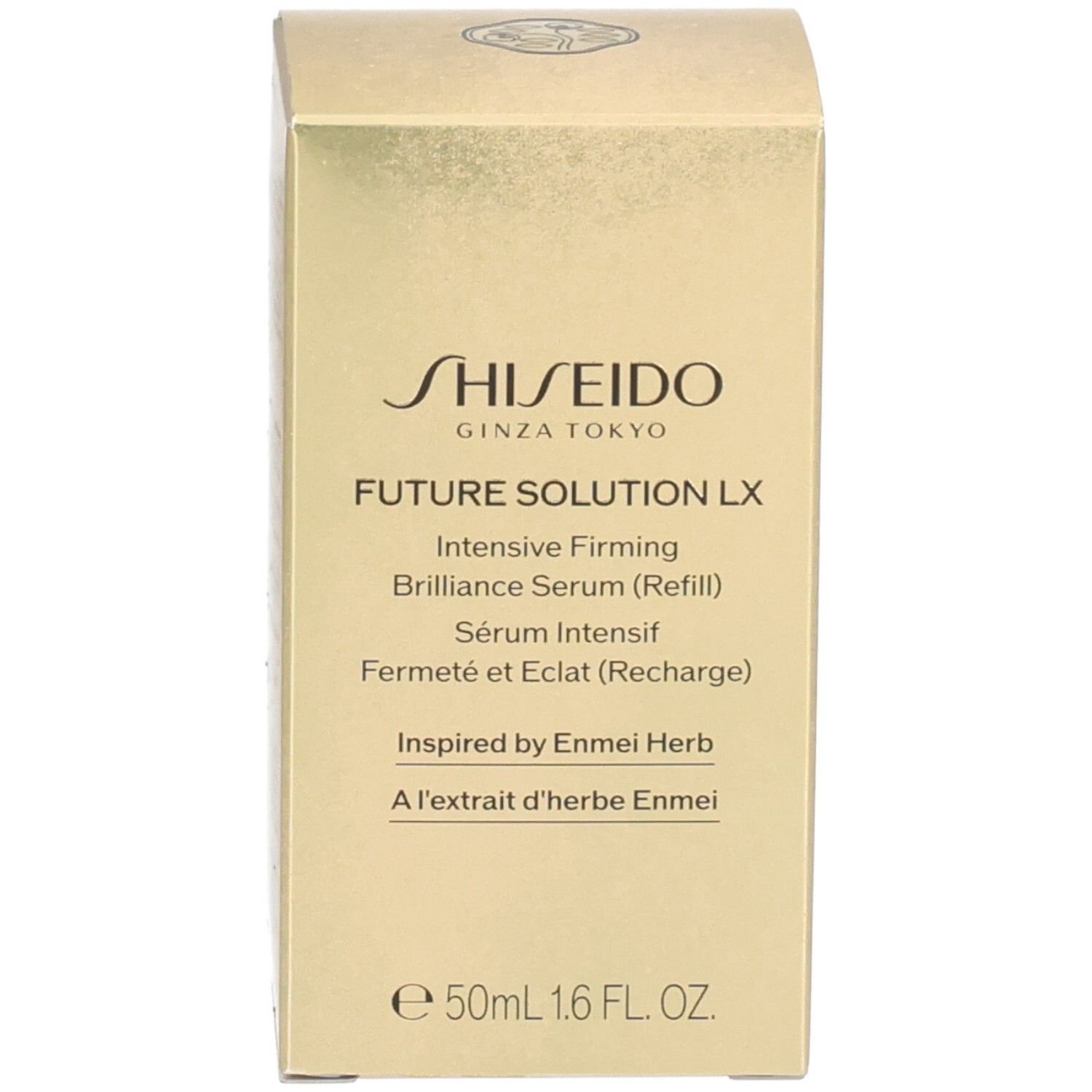Goldene Verpackung für Shiseido Future Solution LX Intensives Serum (Nachfüllung).