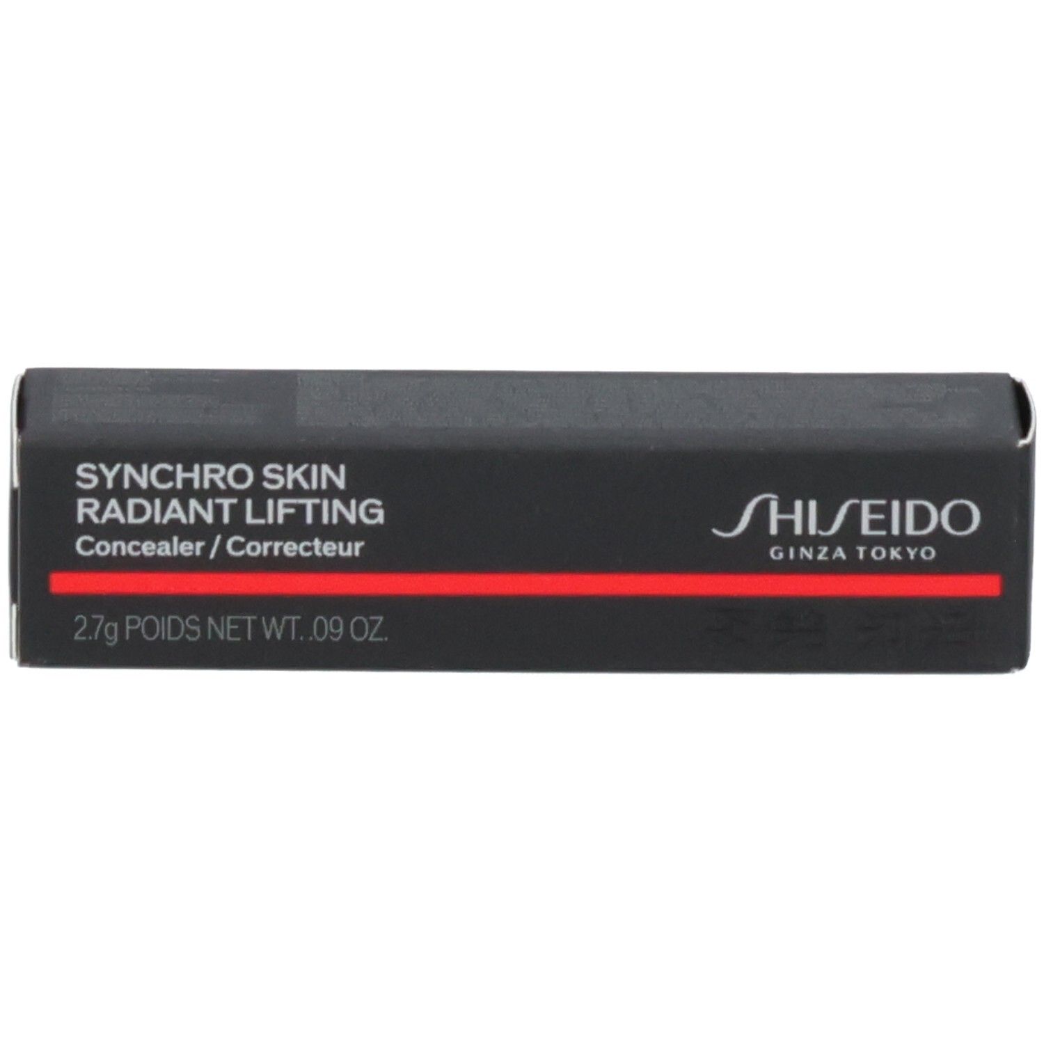 Shiseido Synchro Skin Radiant Lifting Concealer Kartonverpackung mit 2,7g Inhalt.