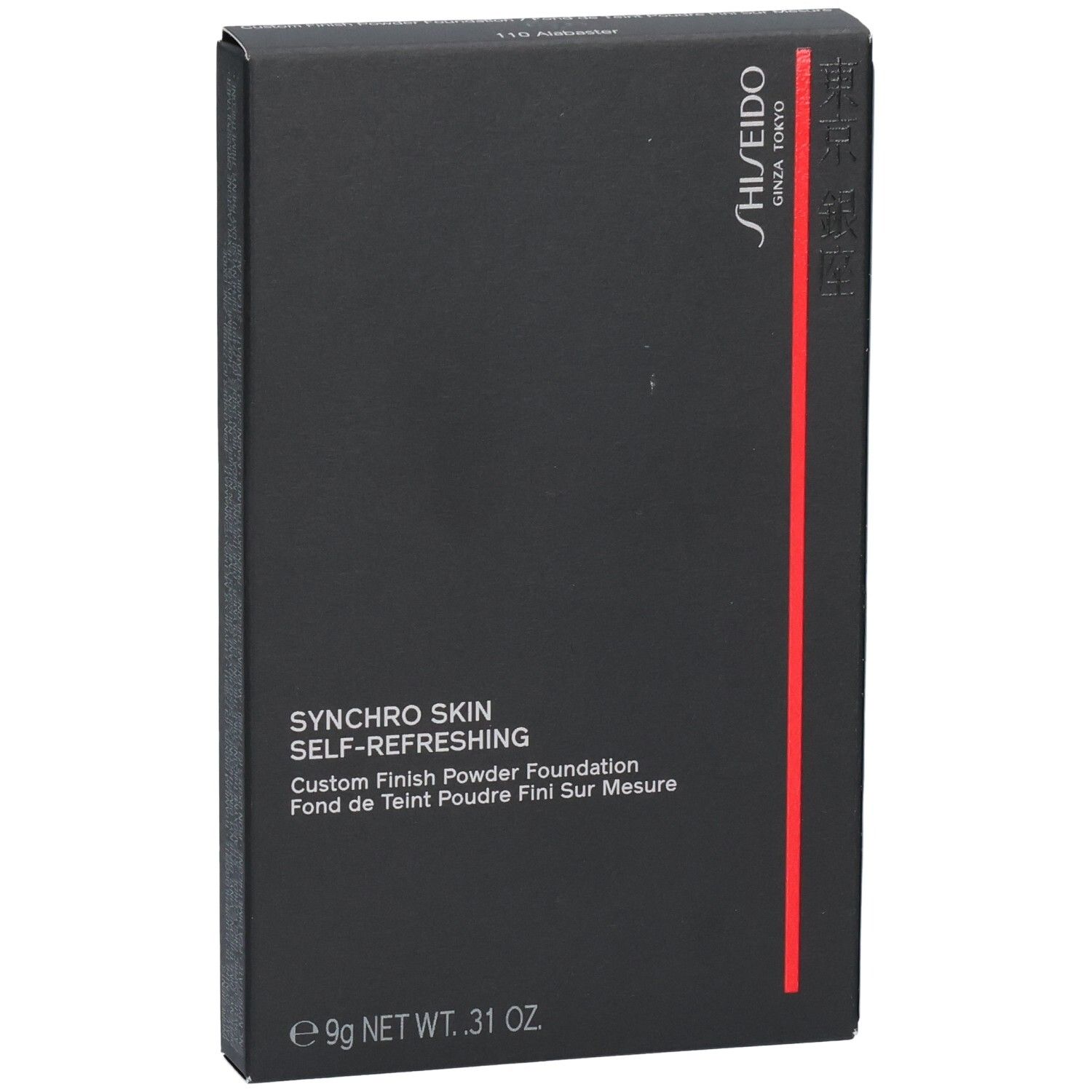 Schwarze Shiseido-Verpackung für "SYNCHRO SKIN SELF-REFRESHING". 9g.