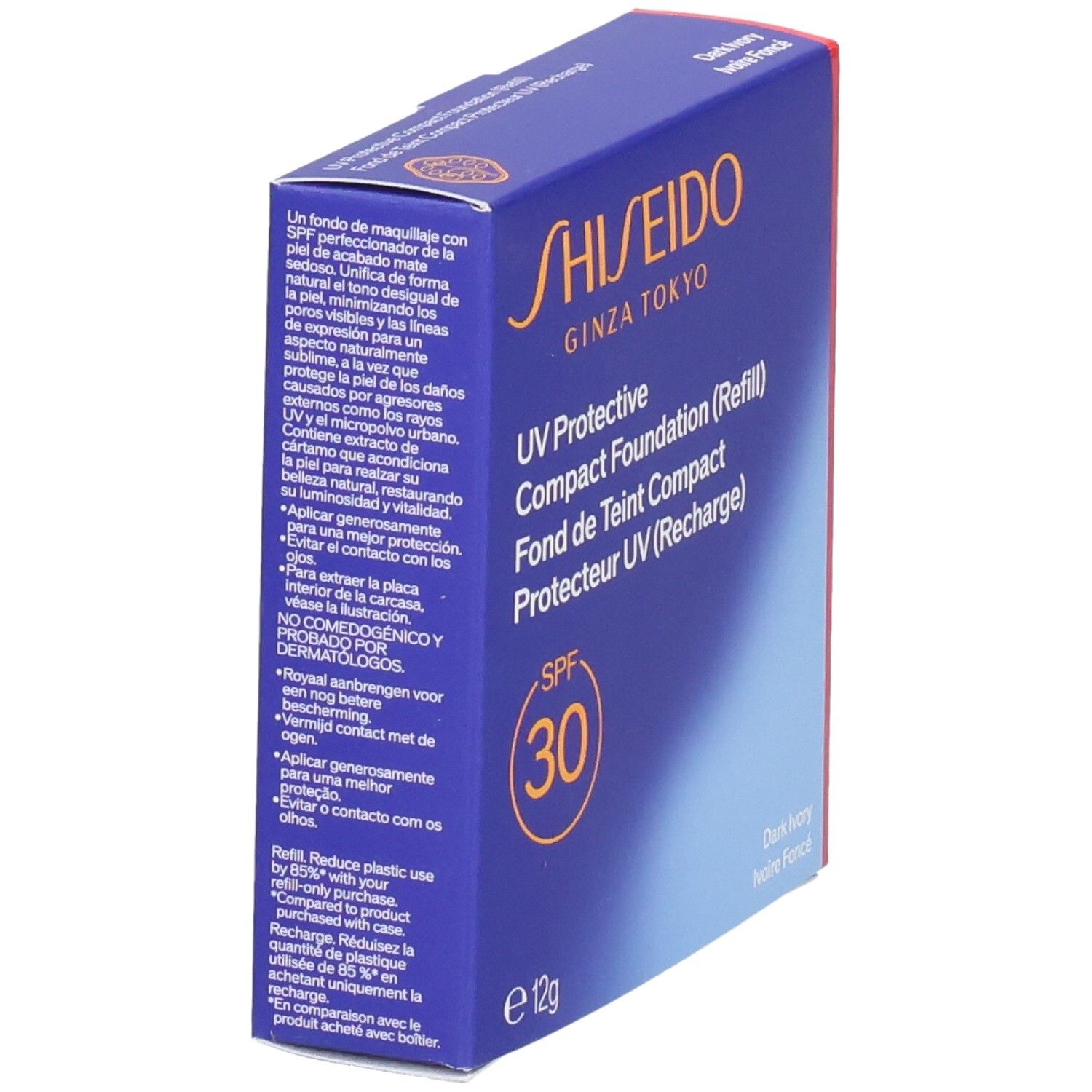 Shiseido UV Protective Compact Foundation Refill SPF 30. Blaue Nachfüllpackung, 12g.