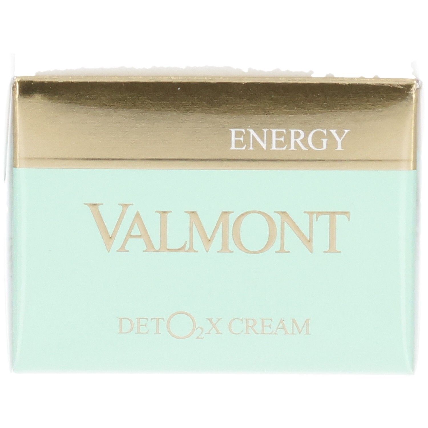 Valmont Deto2x Cream Verpackung mit Schriftzug 'ENERGY'.