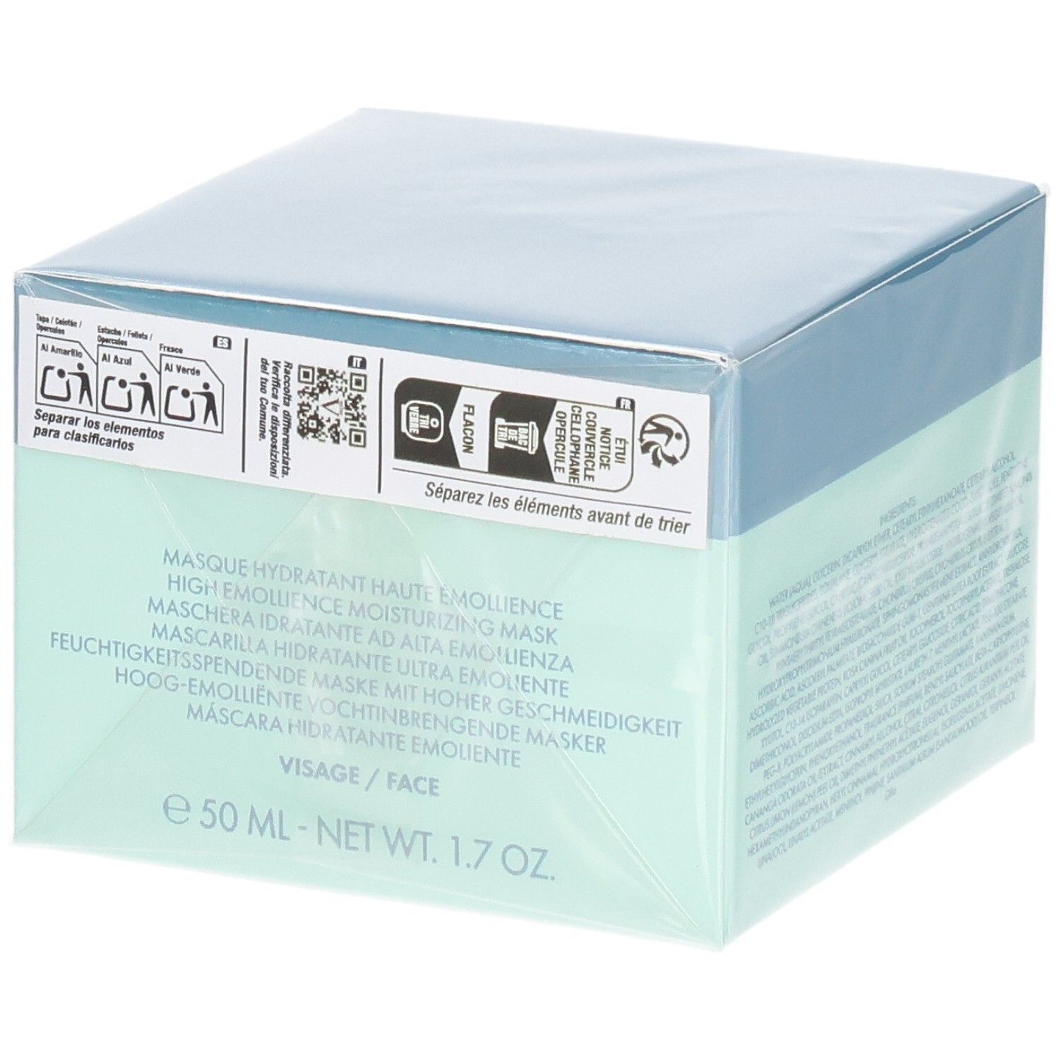 Valmont Hydra³ Mask Verpackung, Vorderseite mit Produktbezeichnung und Volumenangabe.